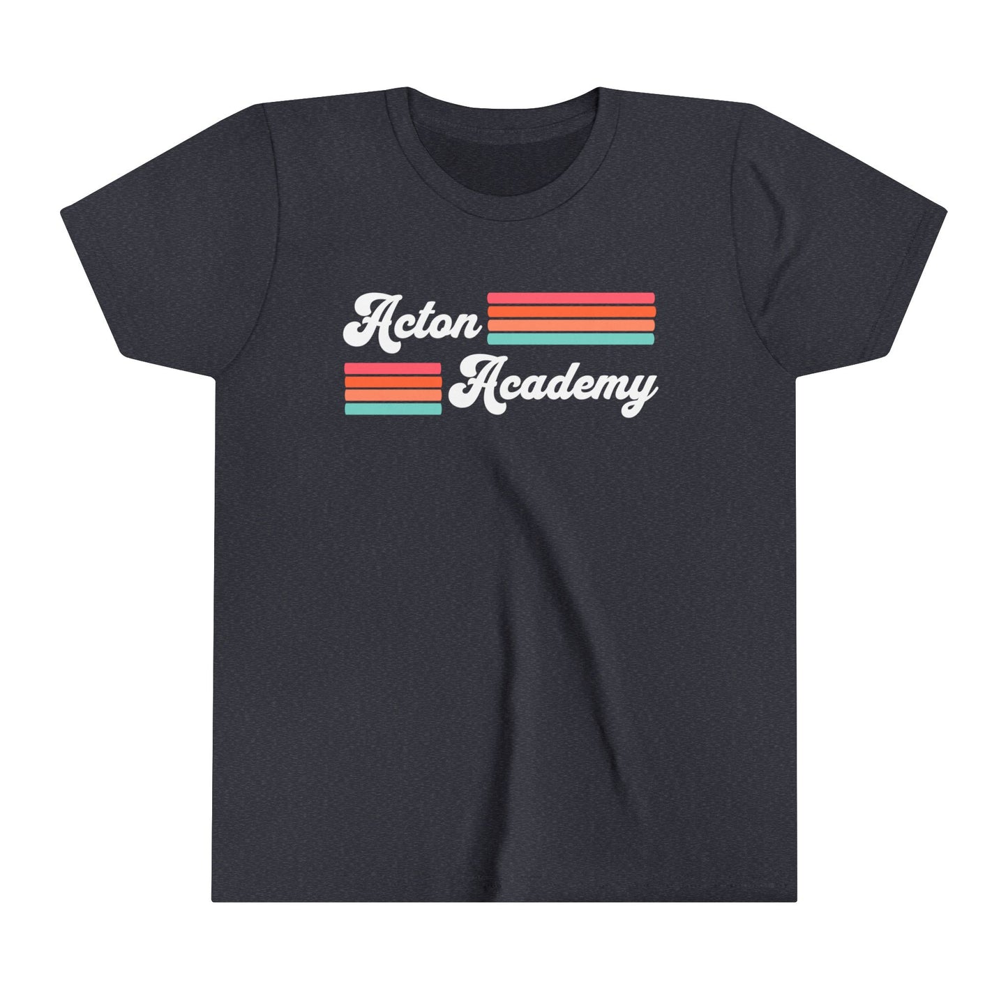Acton Academy Pink Striped Youth Short Sleeve Tee