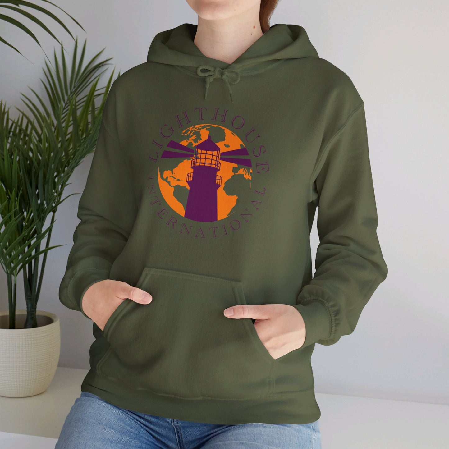 Lighthouse International logo Unisex Heavy Blend™ Hooded Sweatshirt