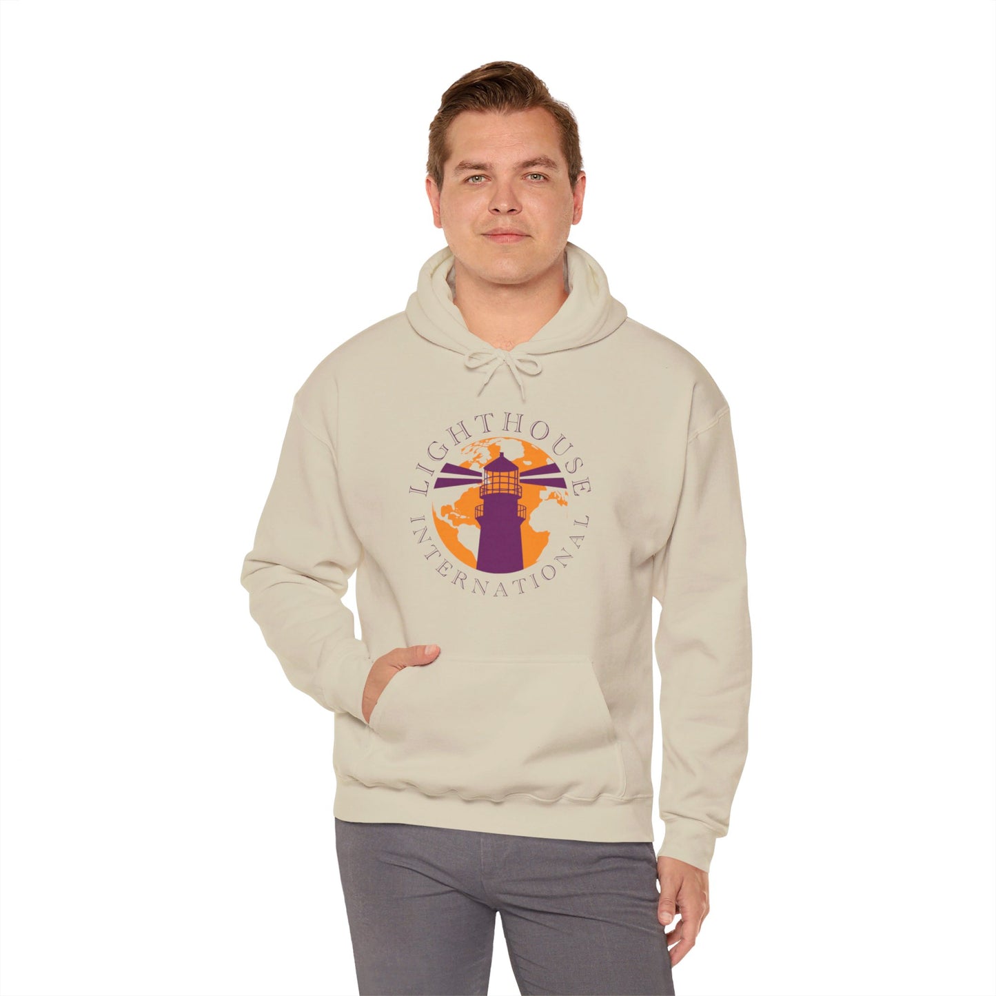 Lighthouse International logo Unisex Heavy Blend™ Hooded Sweatshirt