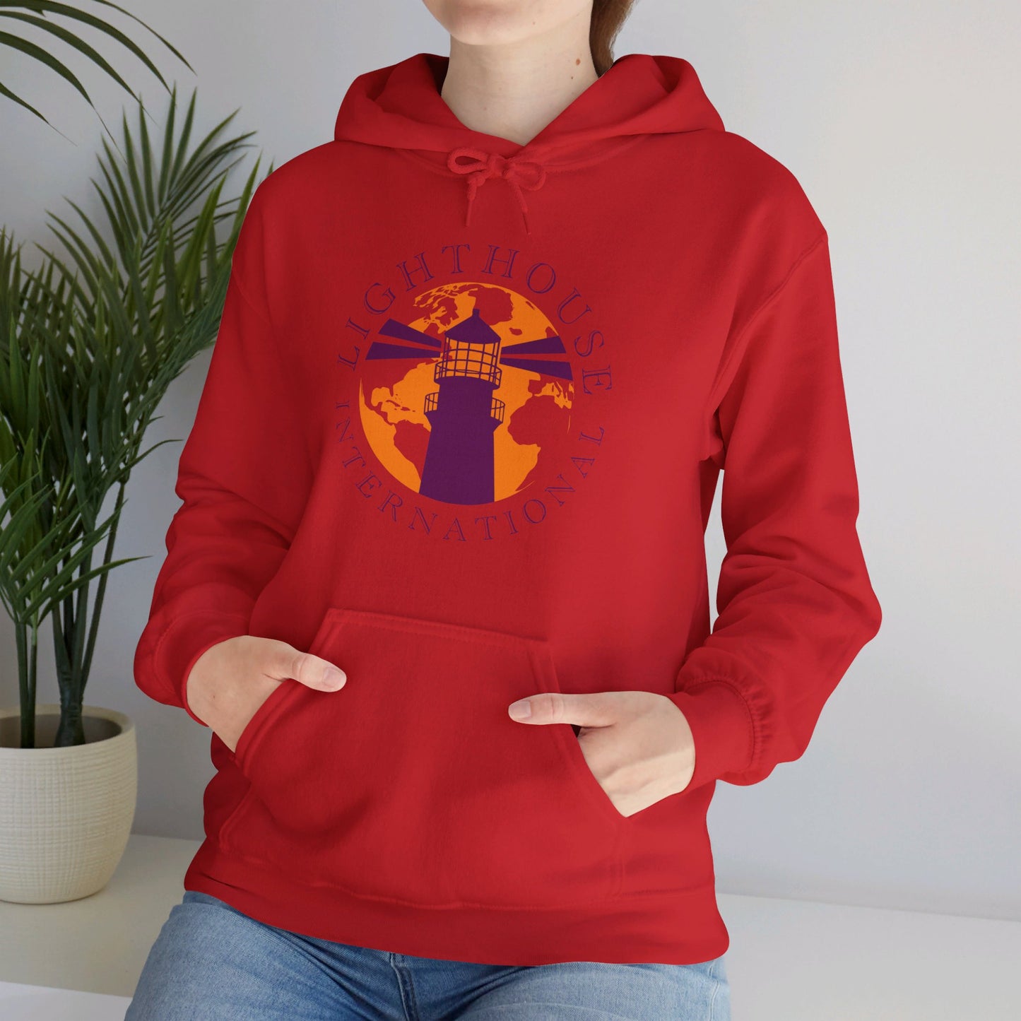 Lighthouse International logo Unisex Heavy Blend™ Hooded Sweatshirt