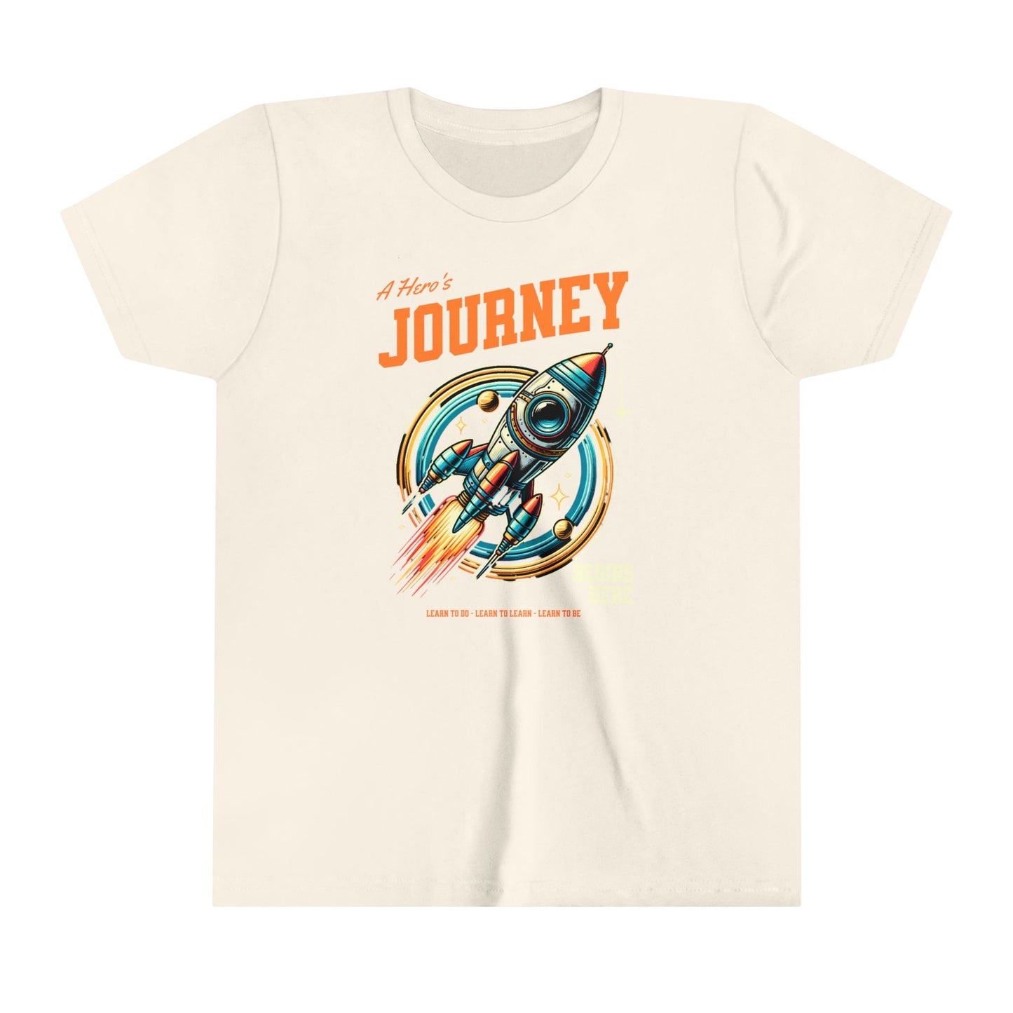 Hero's Journey Rocketship w/ Lighthouse International on back Youth Short Sleeve Tee