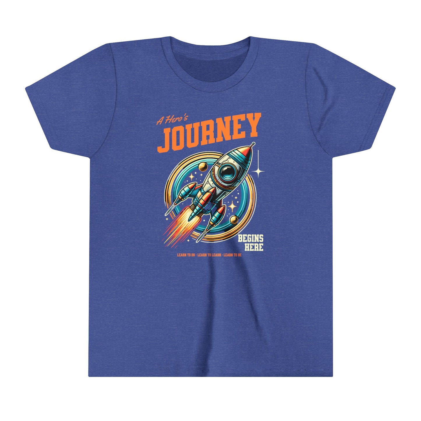 Hero's Journey Rocketship w/ Lighthouse International on back Youth Short Sleeve Tee
