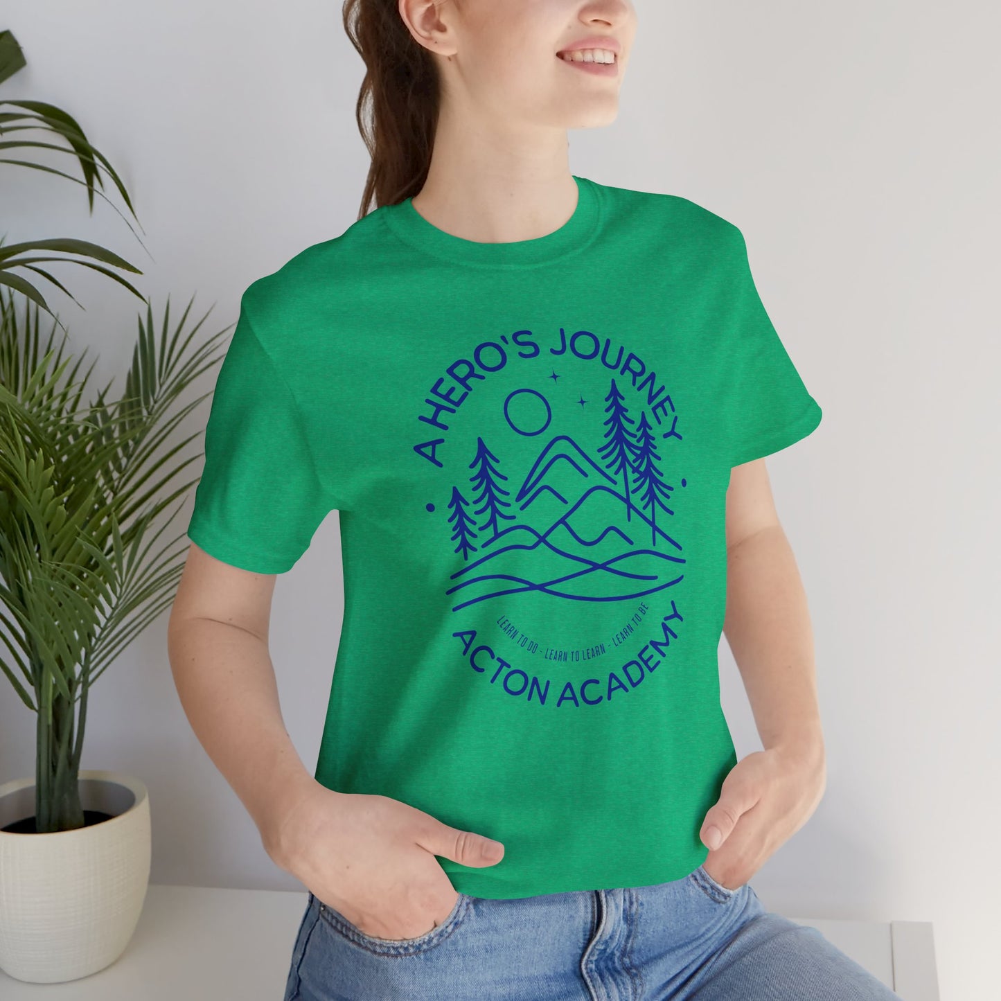 Hero's Journey Line Drawing with Acton CyFair Unisex Jersey Short Sleeve Tee