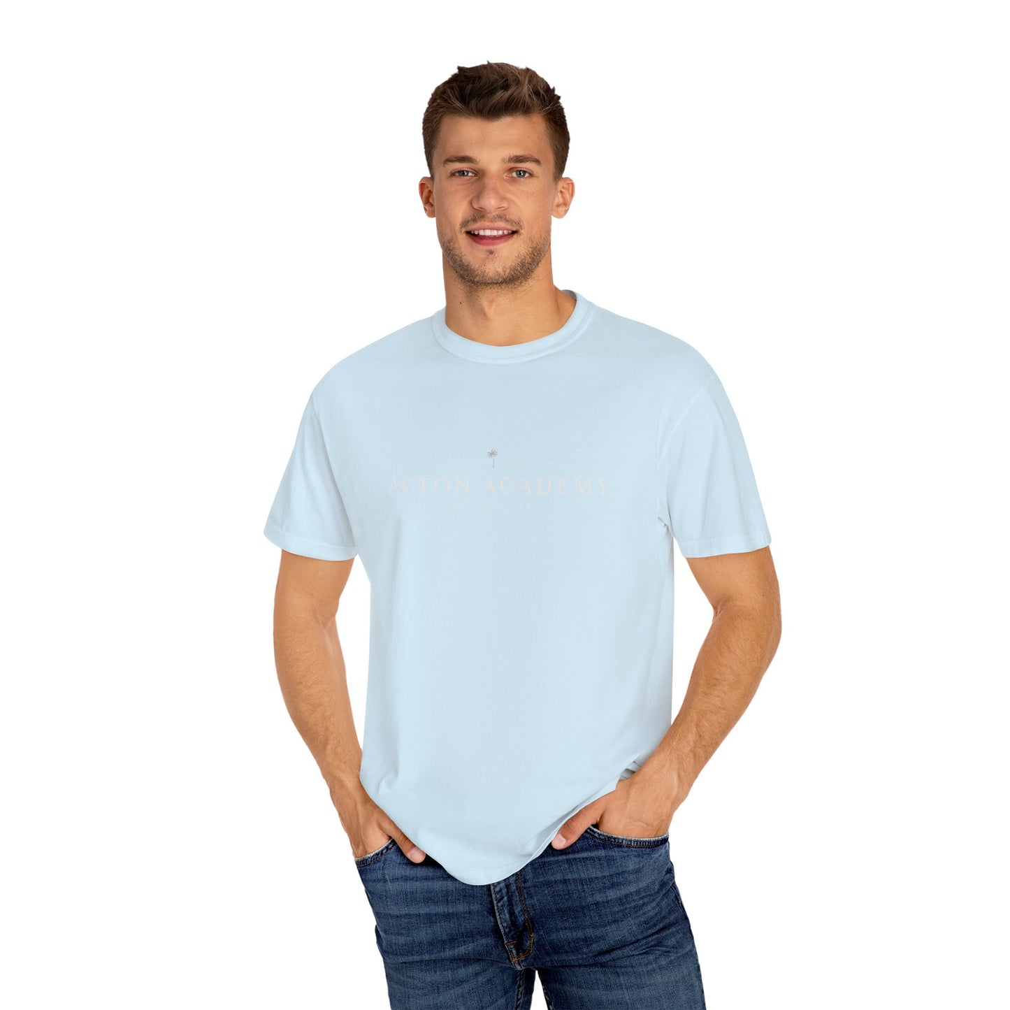 Acton Academy Summerville with Find a Calling on back Unisex Garment-Dyed T-shirt
