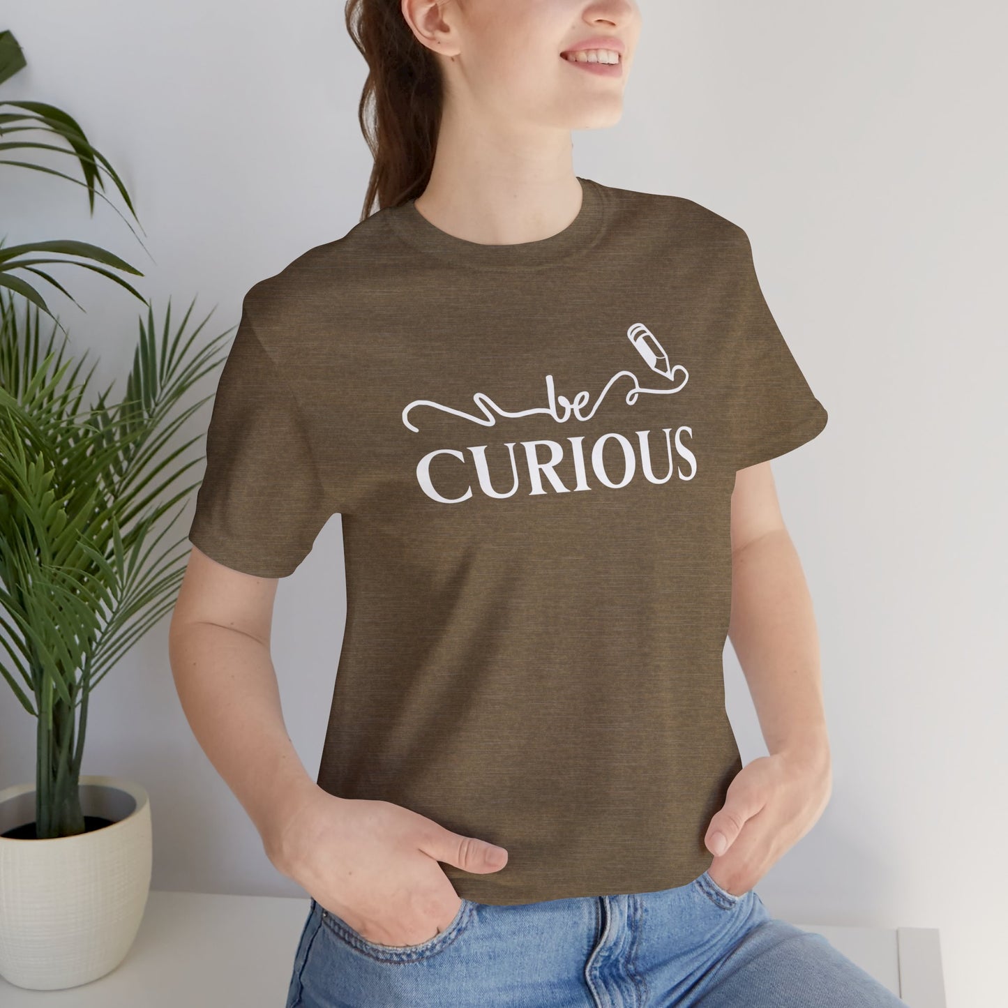 Be Curious with Big Sky on back Unisex Jersey Short Sleeve Tee