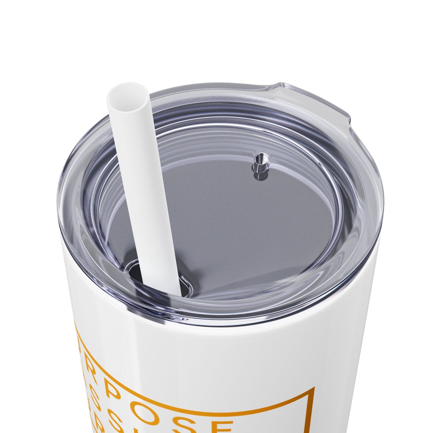 Purpose Passion Pursuit Skinny Tumbler with Straw, 20oz