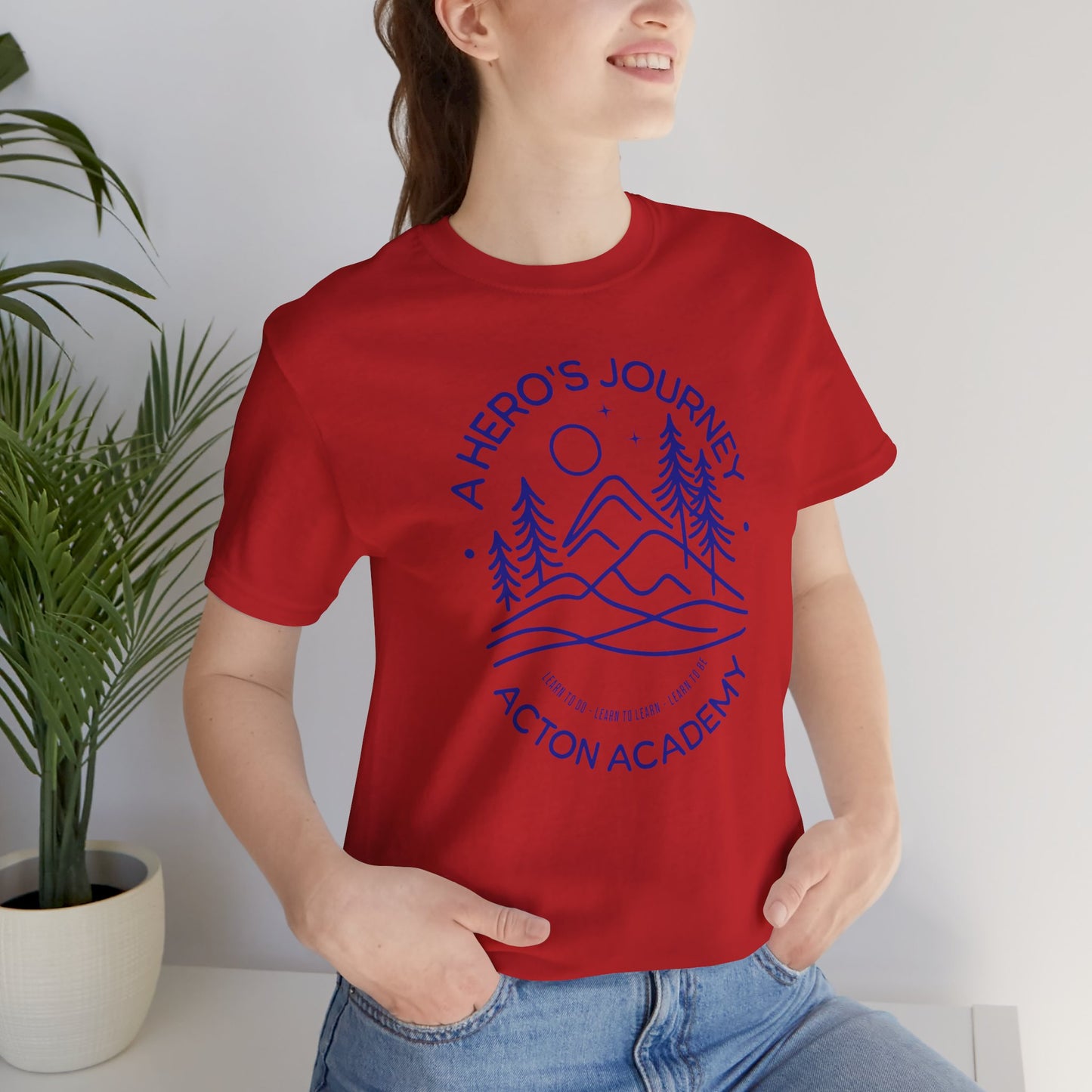 Hero's Journey Line Drawing with Acton CyFair Unisex Jersey Short Sleeve Tee