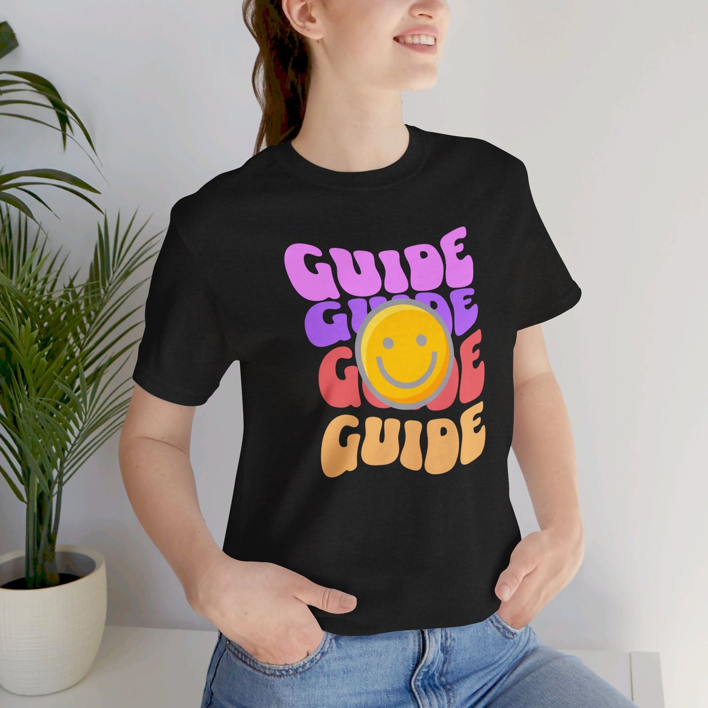 Guide with Smiley face Unisex Jersey Short Sleeve Tee