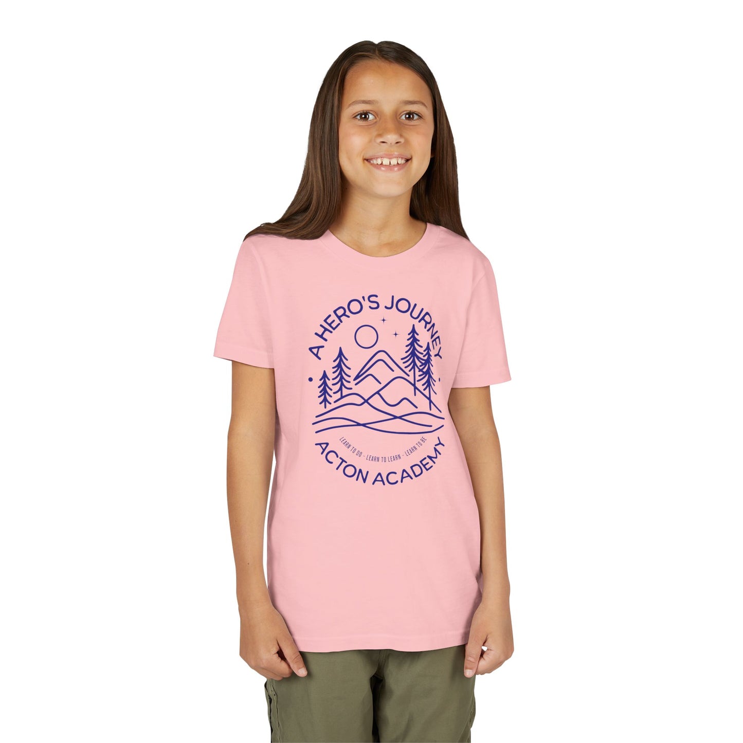 Hero's Journey Line Drawing with Acton CyFair Youth Short Sleeve Tee