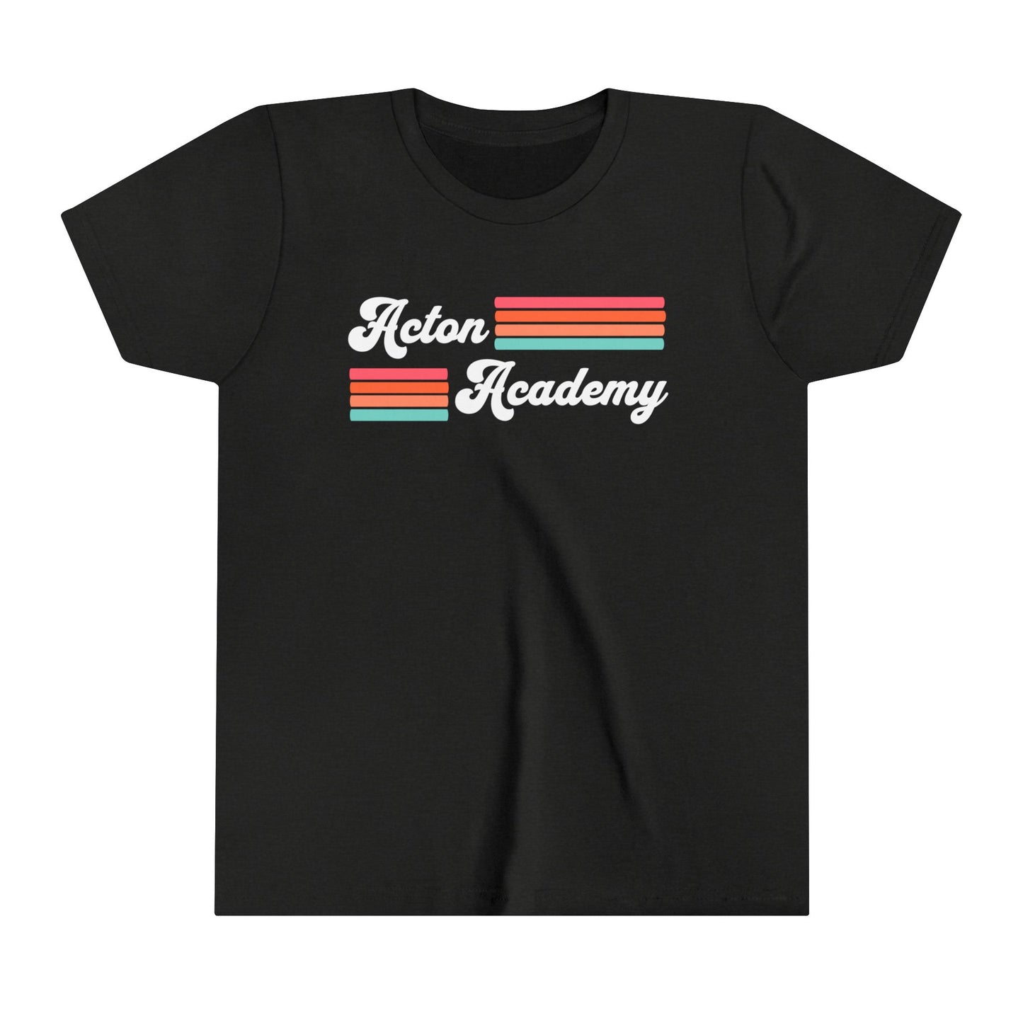 Acton Academy Pink Striped Youth Short Sleeve Tee