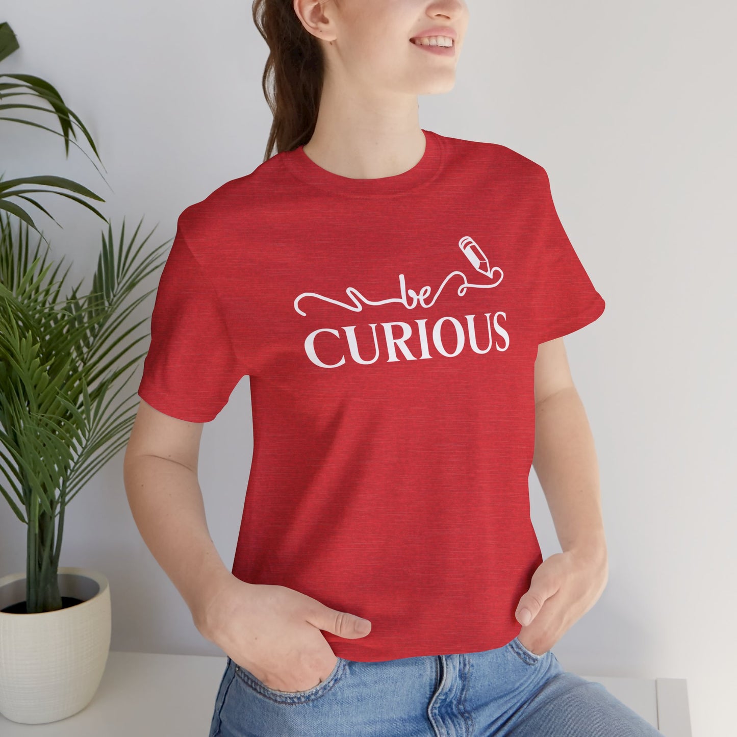 Be Curious with Big Sky on back Unisex Jersey Short Sleeve Tee