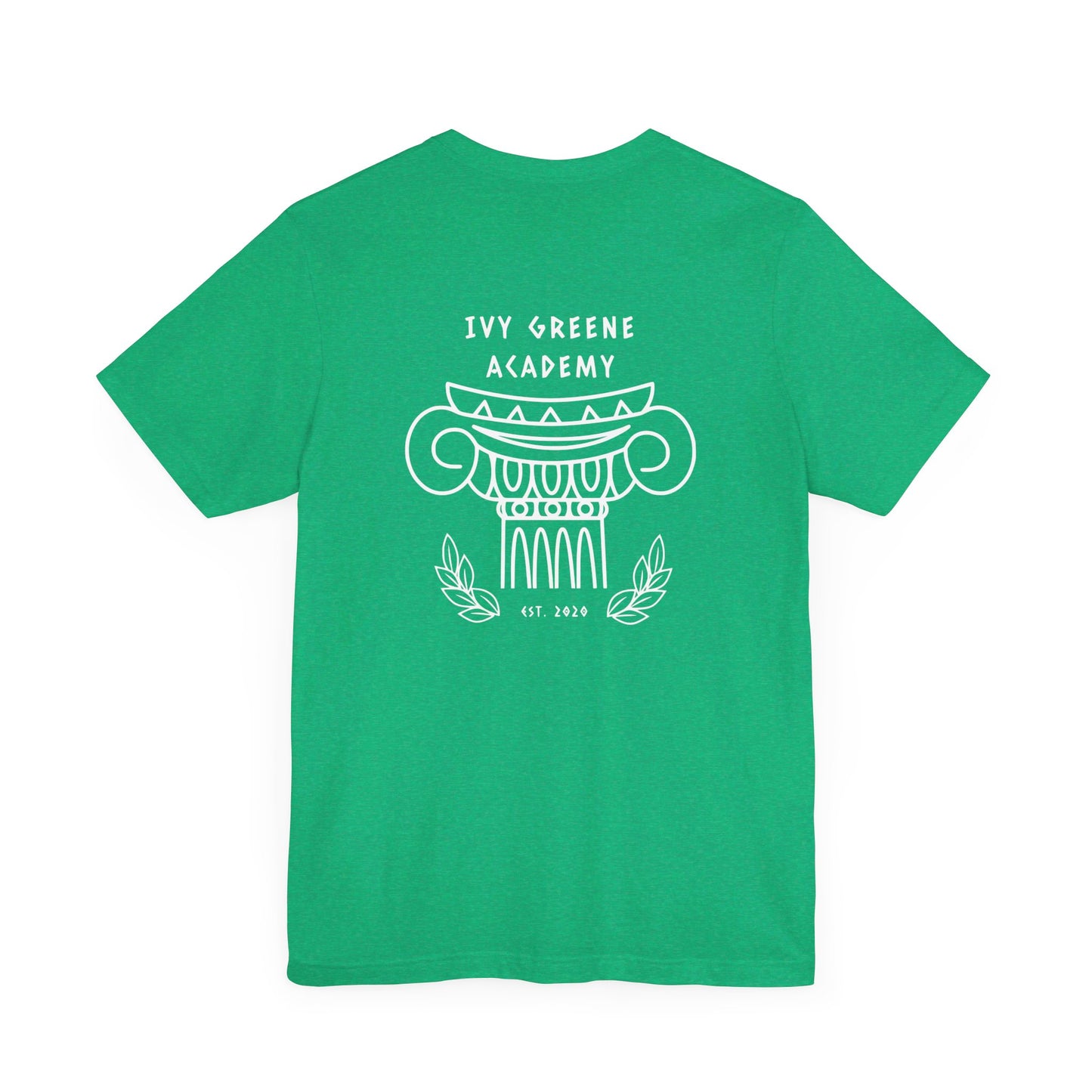 Acton Academy Aqua Striped with Ivy Greene on back Unisex Jersey Short Sleeve Tee