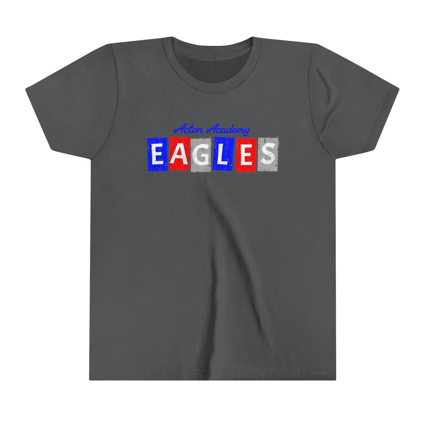 Acton Block Letters Red Youth Short Sleeve Tee