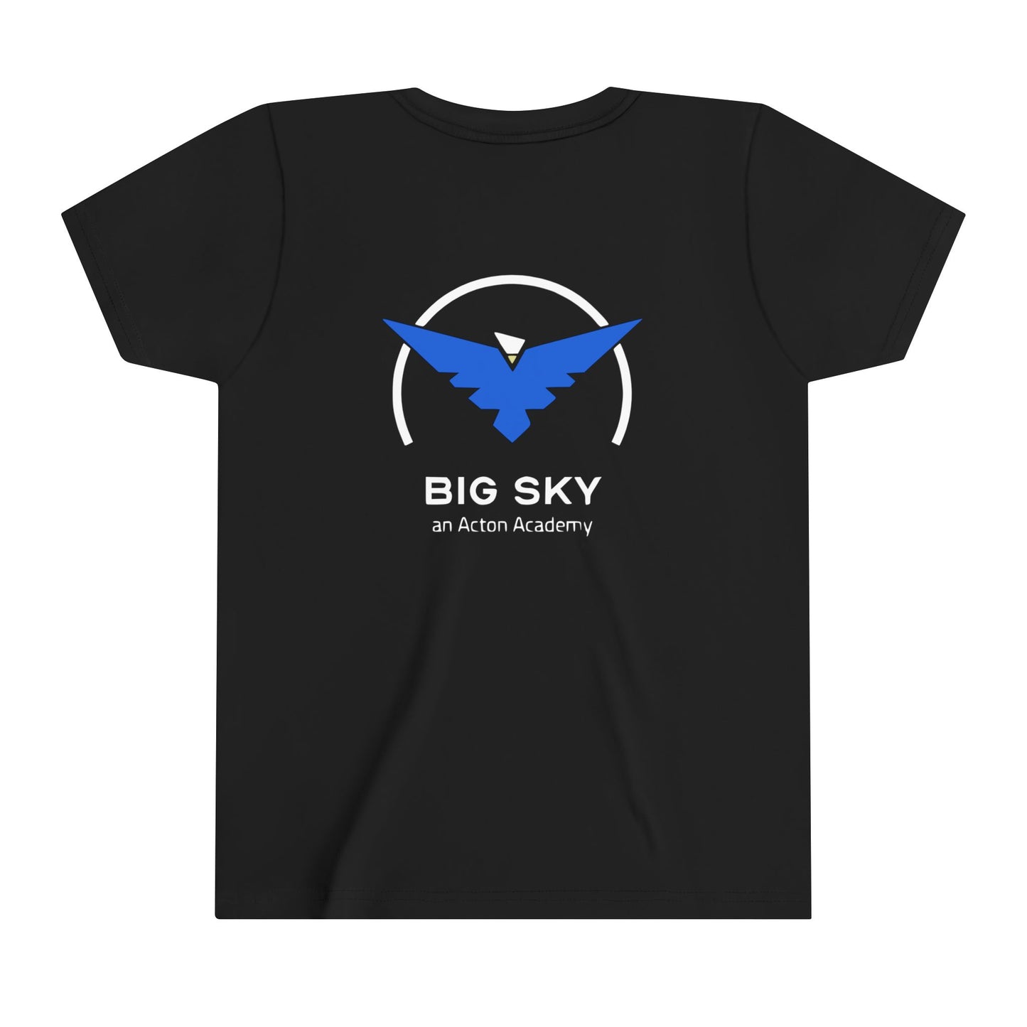 Be Curious with Big Sky on back Youth Short Sleeve Tee