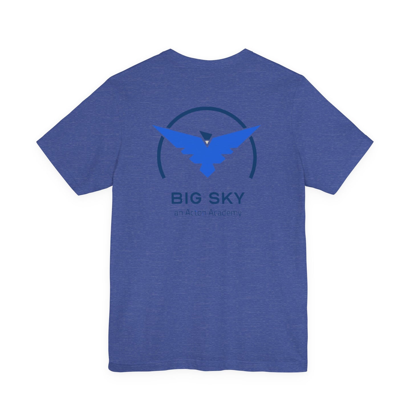 Hero's Journey Line Drawing with Big Sky on back Unisex Jersey Short Sleeve Tee