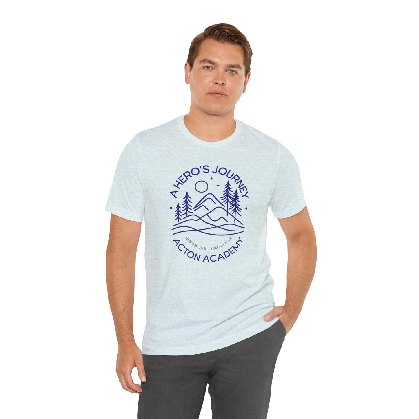 Hero's Journey Line Drawing with Acton CyFair Unisex Jersey Short Sleeve Tee
