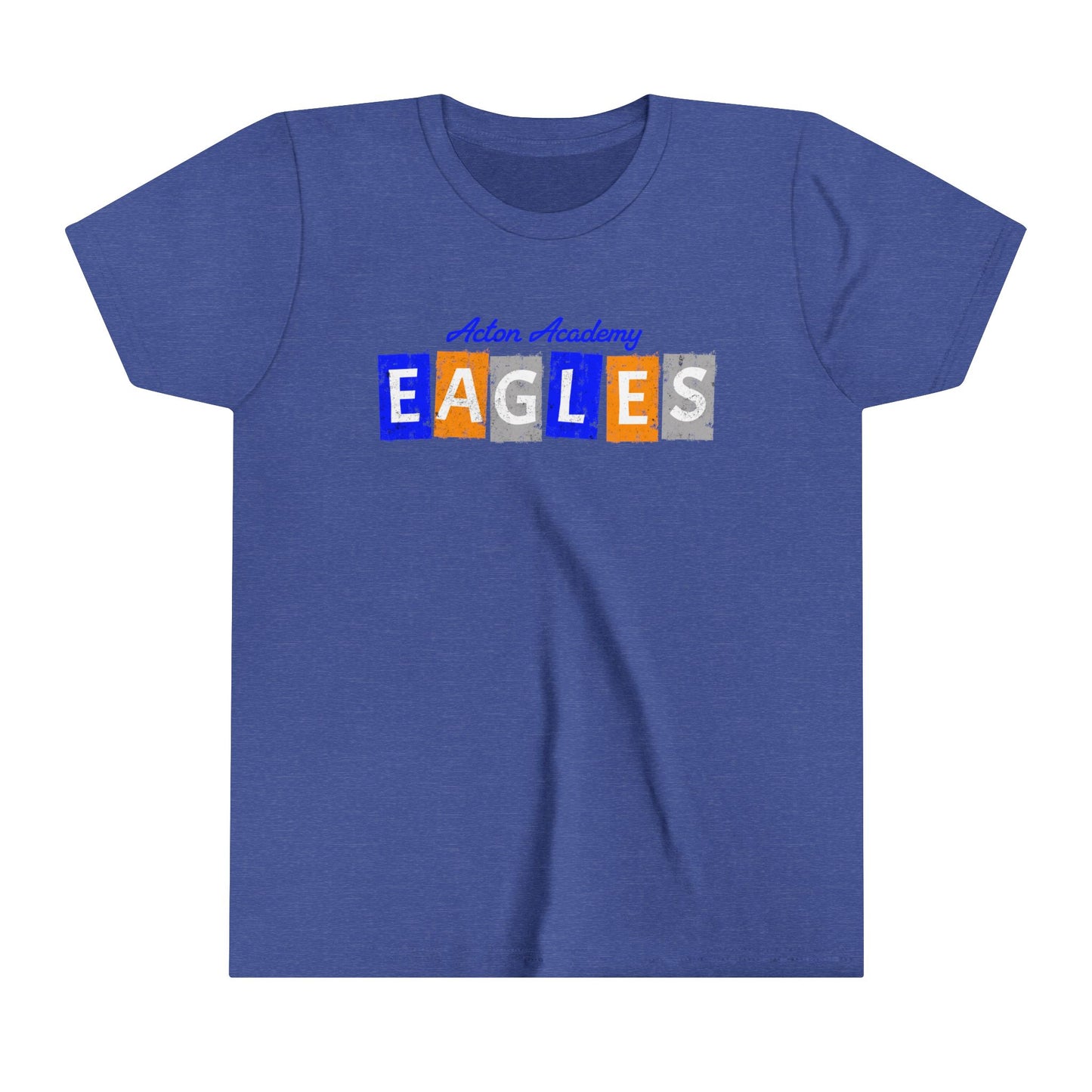 Acton Block Letters Orange Youth Short Sleeve Tee