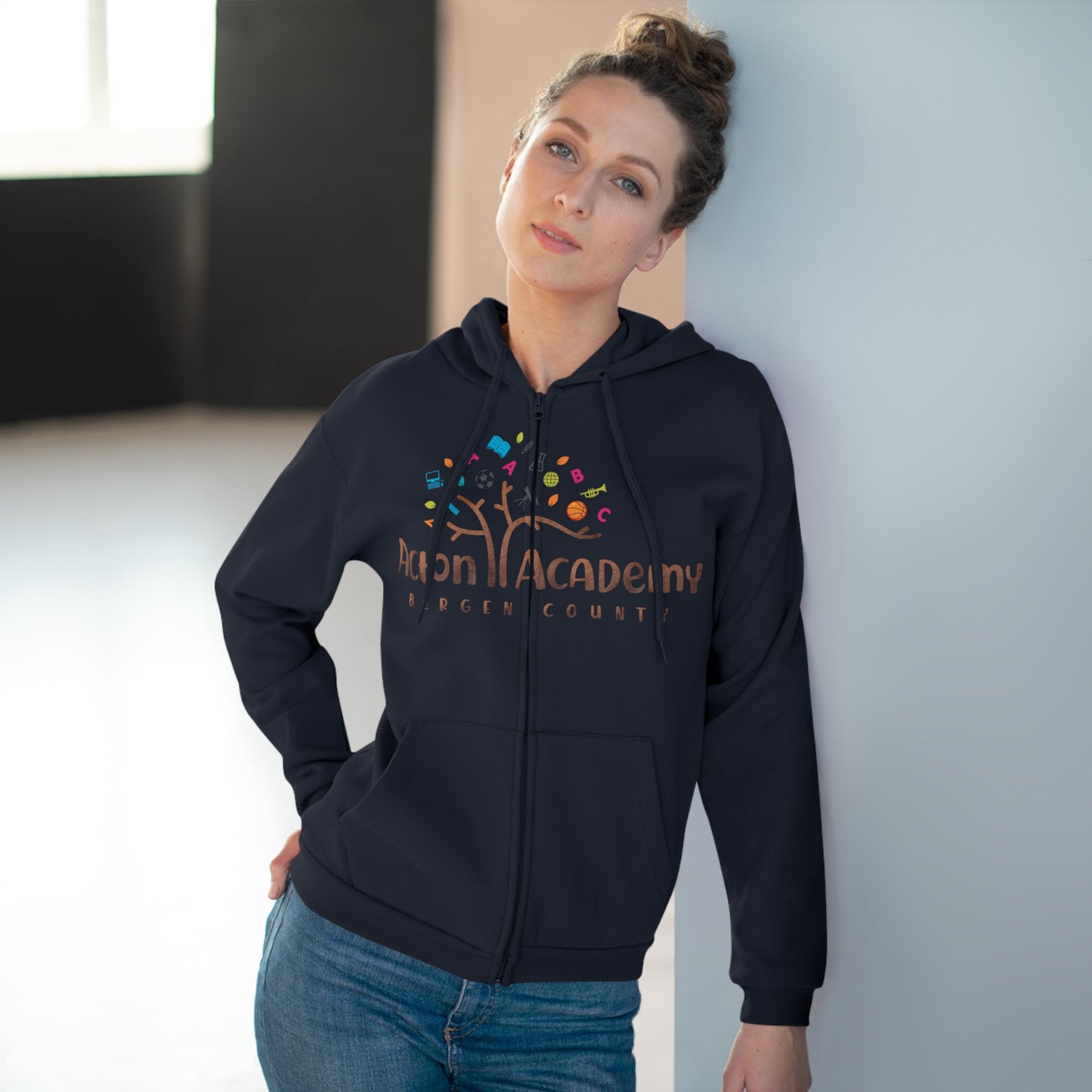 Acton Bergen County Unisex Hooded Zip Sweatshirt