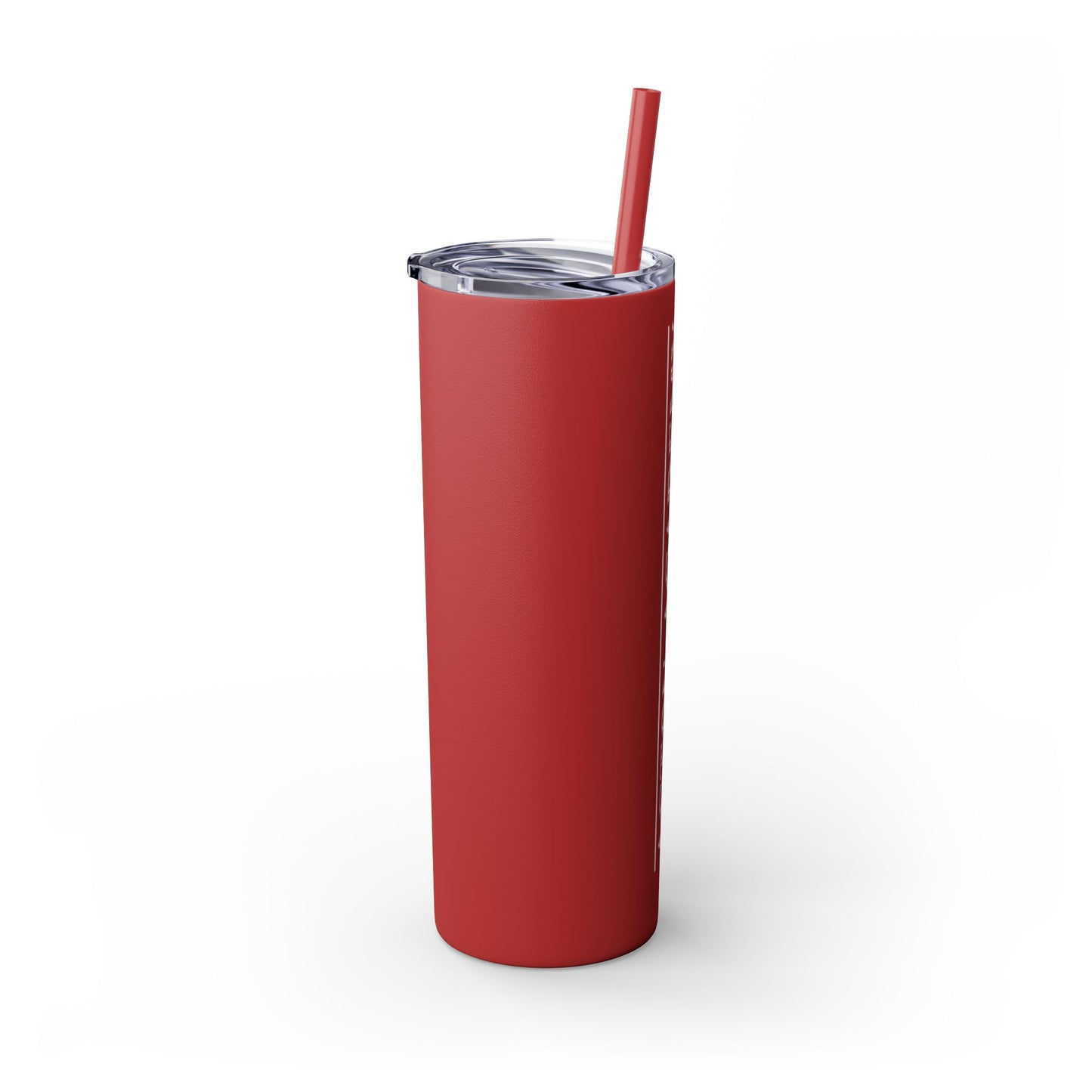 Acton Logo White Skinny Tumbler with Straw, 20oz