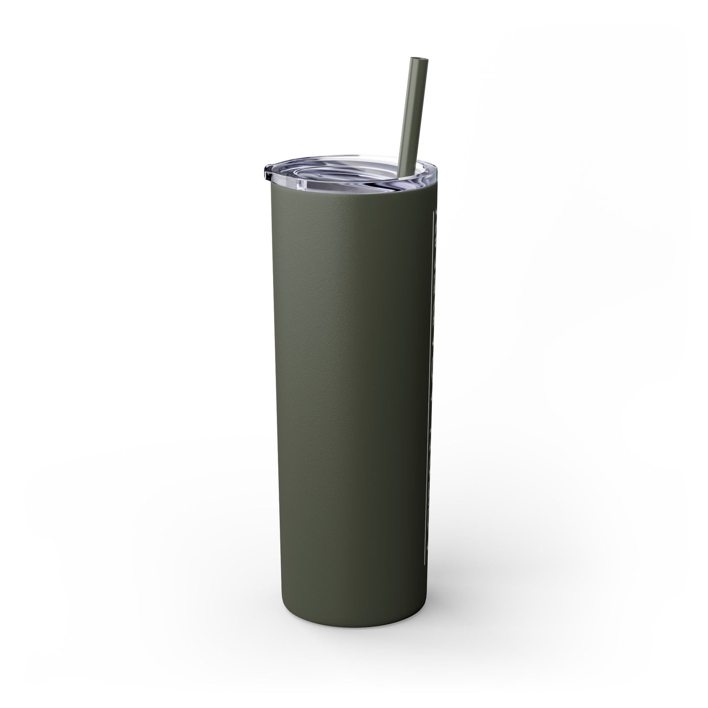 Acton Logo White Skinny Tumbler with Straw, 20oz