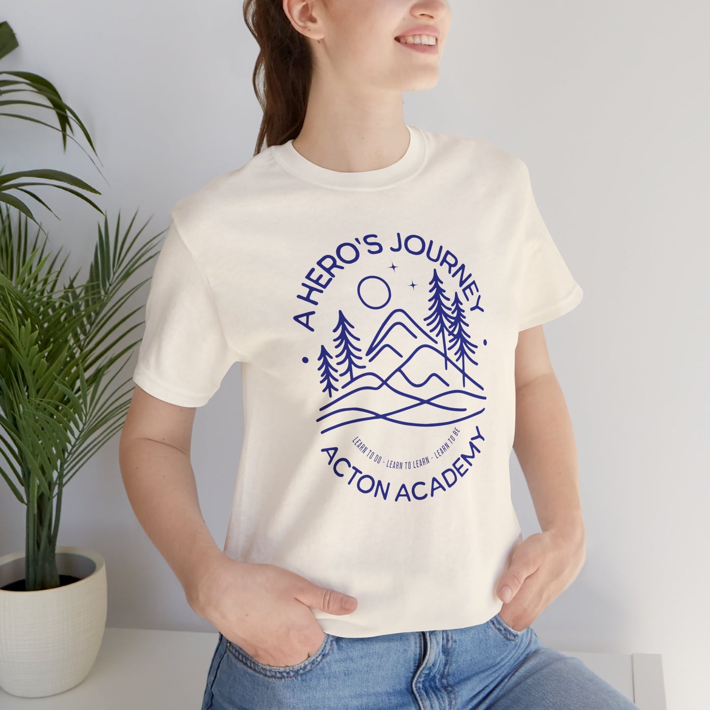 Hero's Journey Line Drawing with Acton CyFair Unisex Jersey Short Sleeve Tee