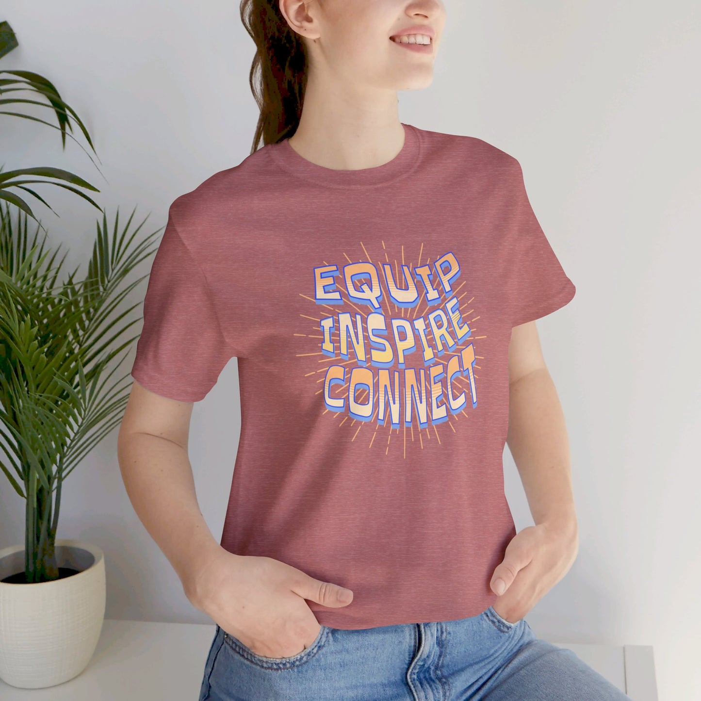 Equip, Inspire, Connect, Yellow Unisex T-shirt