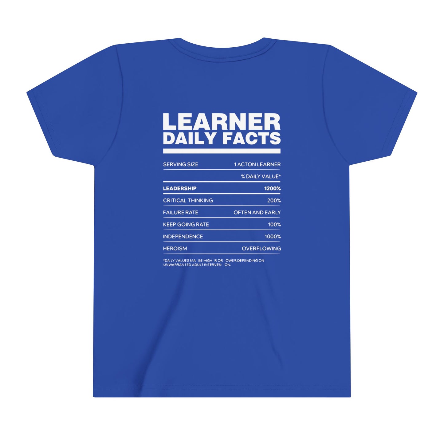 Acton NW Indy Learner Daily Facts Youth Short Sleeve Tee