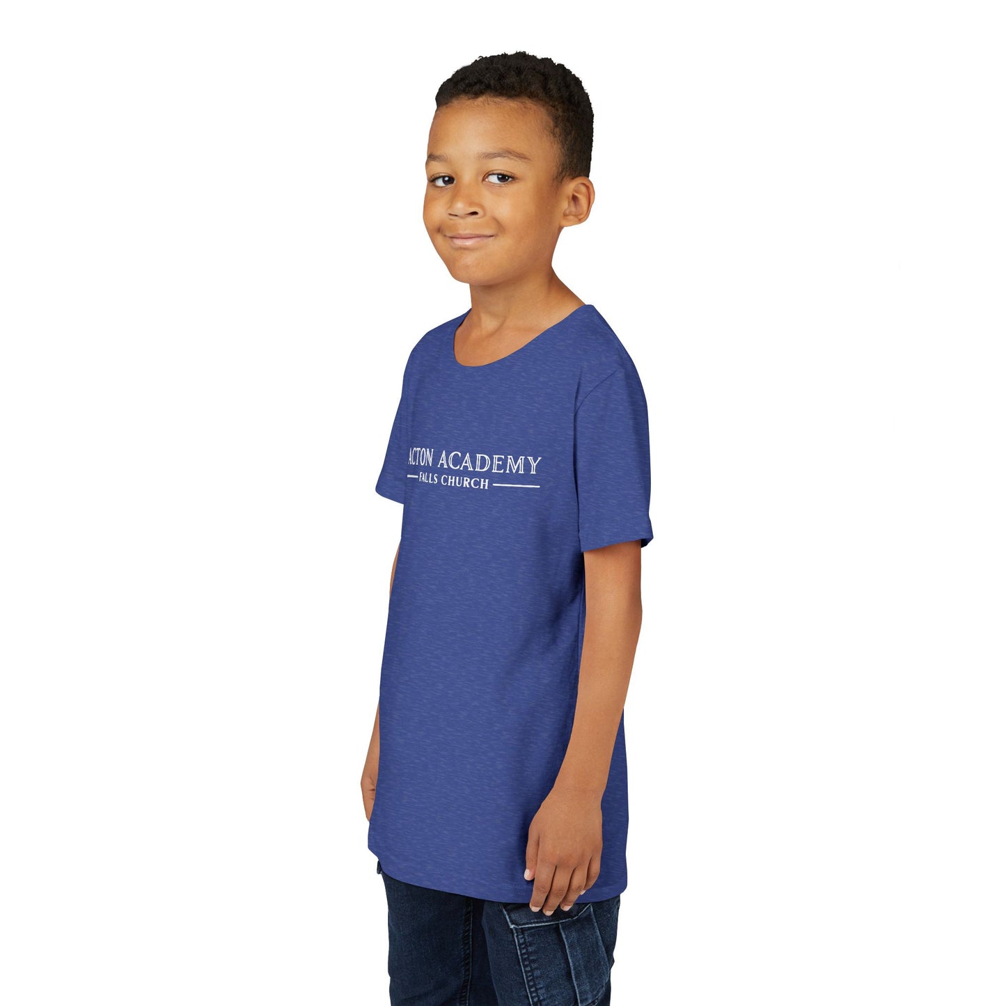 Acton Academy Falls Church White Logo Youth Tee