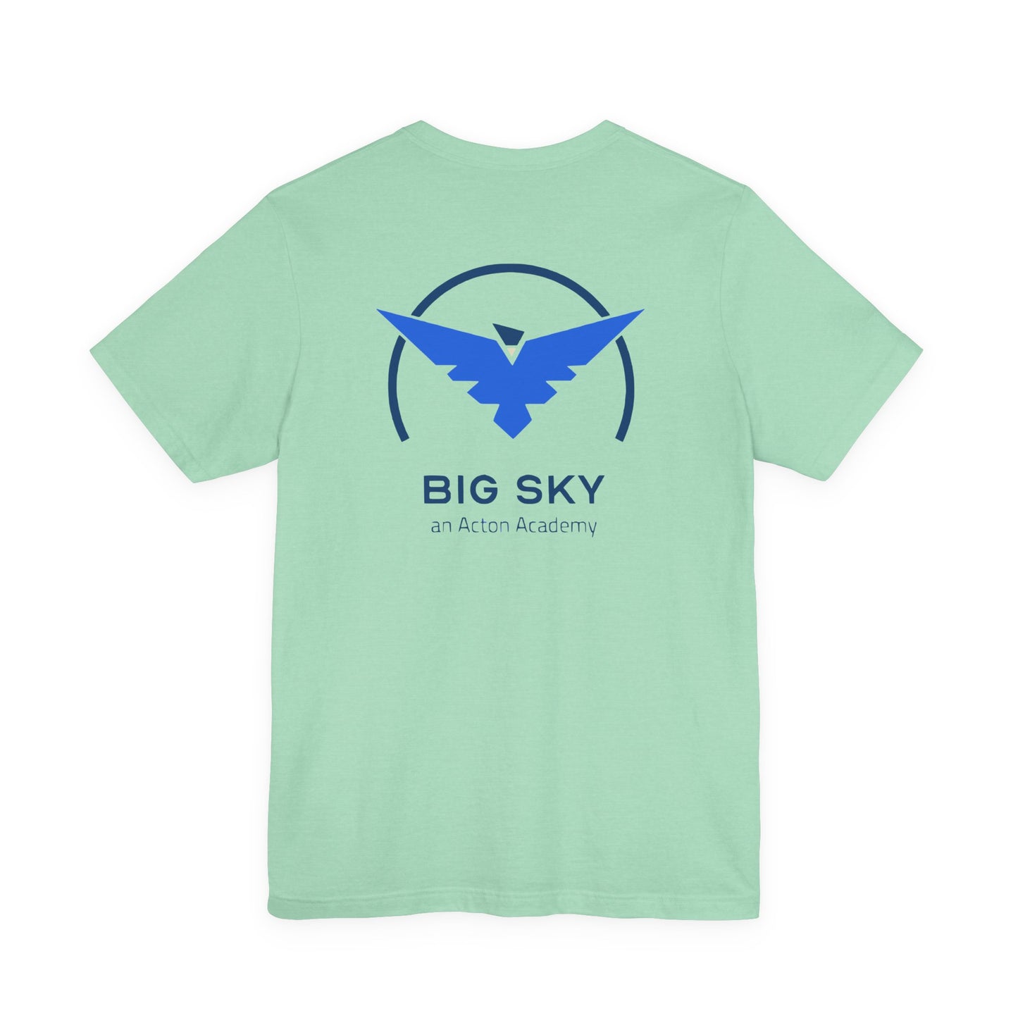 Hero's Journey Line Drawing with Big Sky on back Unisex Jersey Short Sleeve Tee