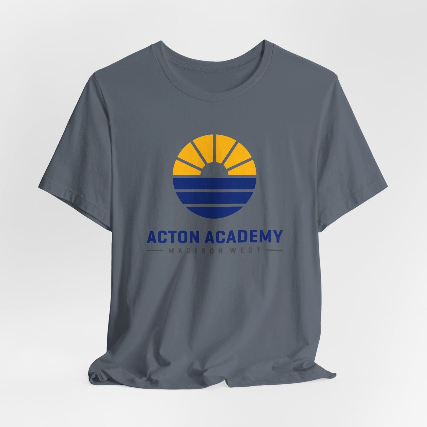 Acton Academy Madison West blue/yellow Unisex Jersey Short Sleeve Tee