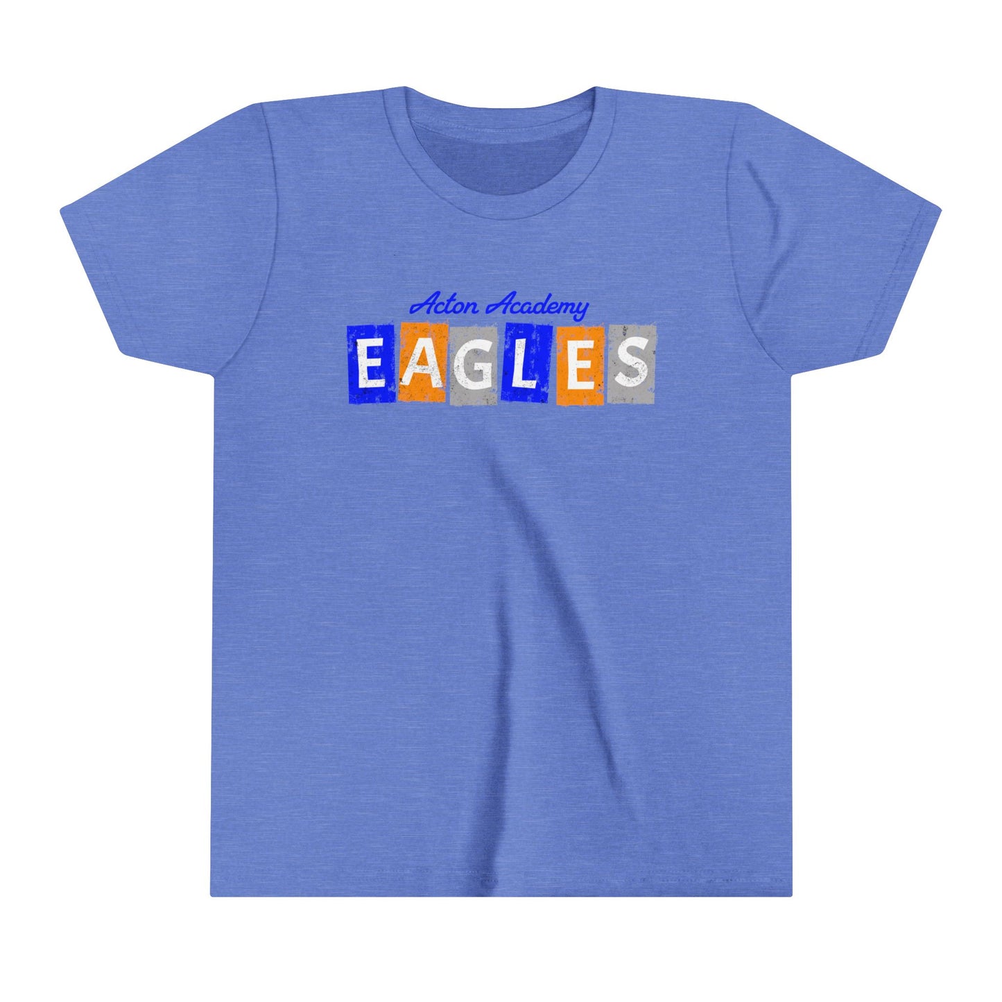 Acton Block Letters Orange Youth Short Sleeve Tee