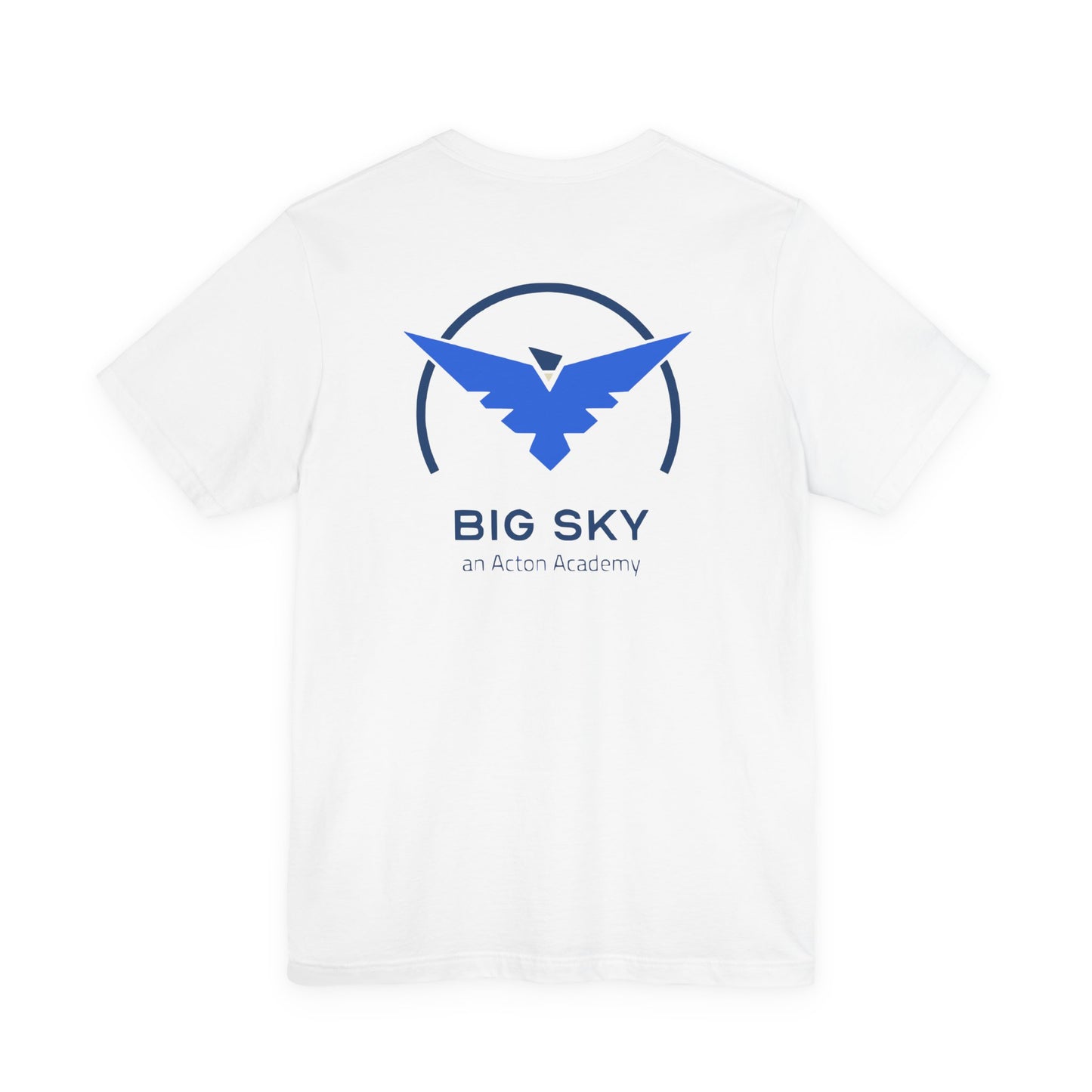 Hero's Journey Line Drawing with Big Sky on back Unisex Jersey Short Sleeve Tee