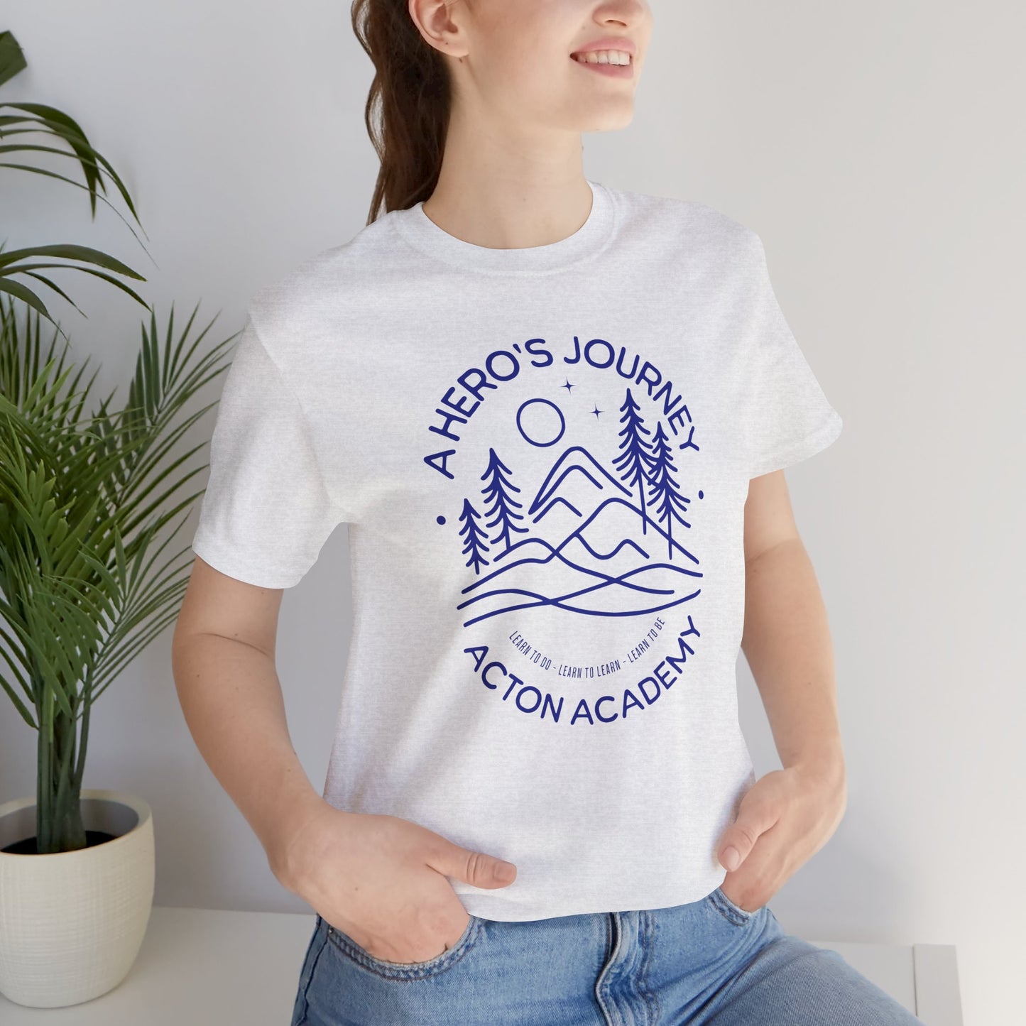 Hero's Journey Line Drawing with Acton CyFair Unisex Jersey Short Sleeve Tee