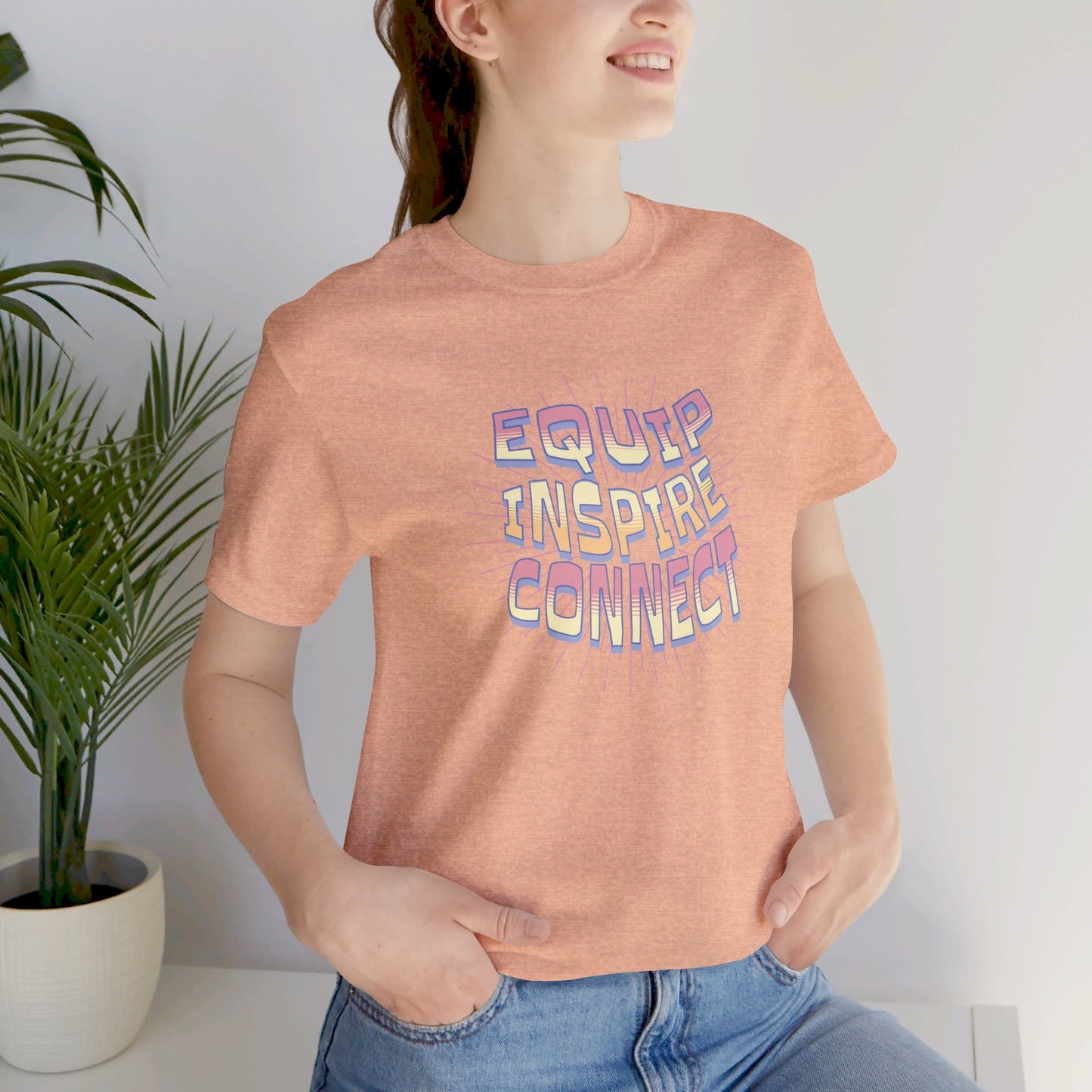 Equip, Inspire, Connect Pink Unisex T-shirt
