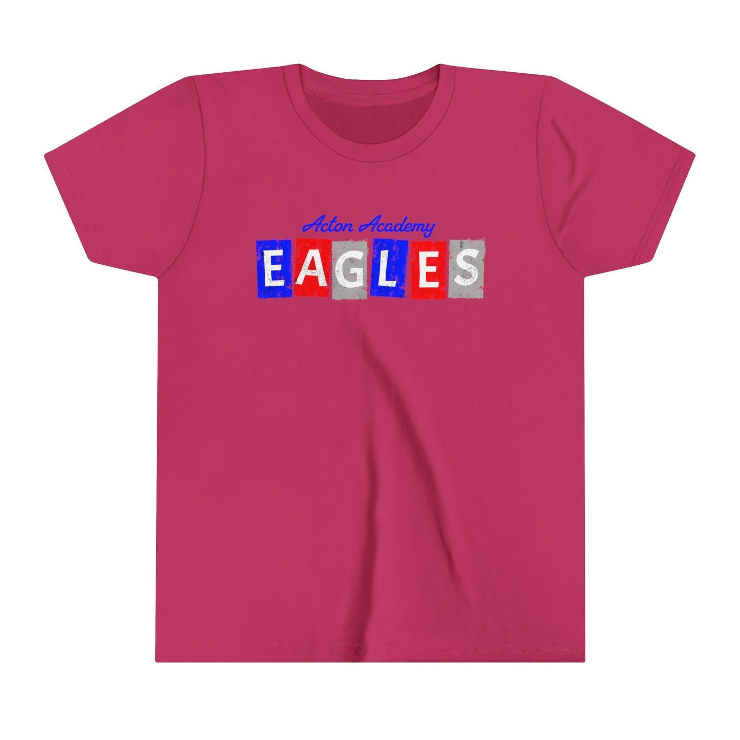 Acton Block Letters Red Youth Short Sleeve Tee