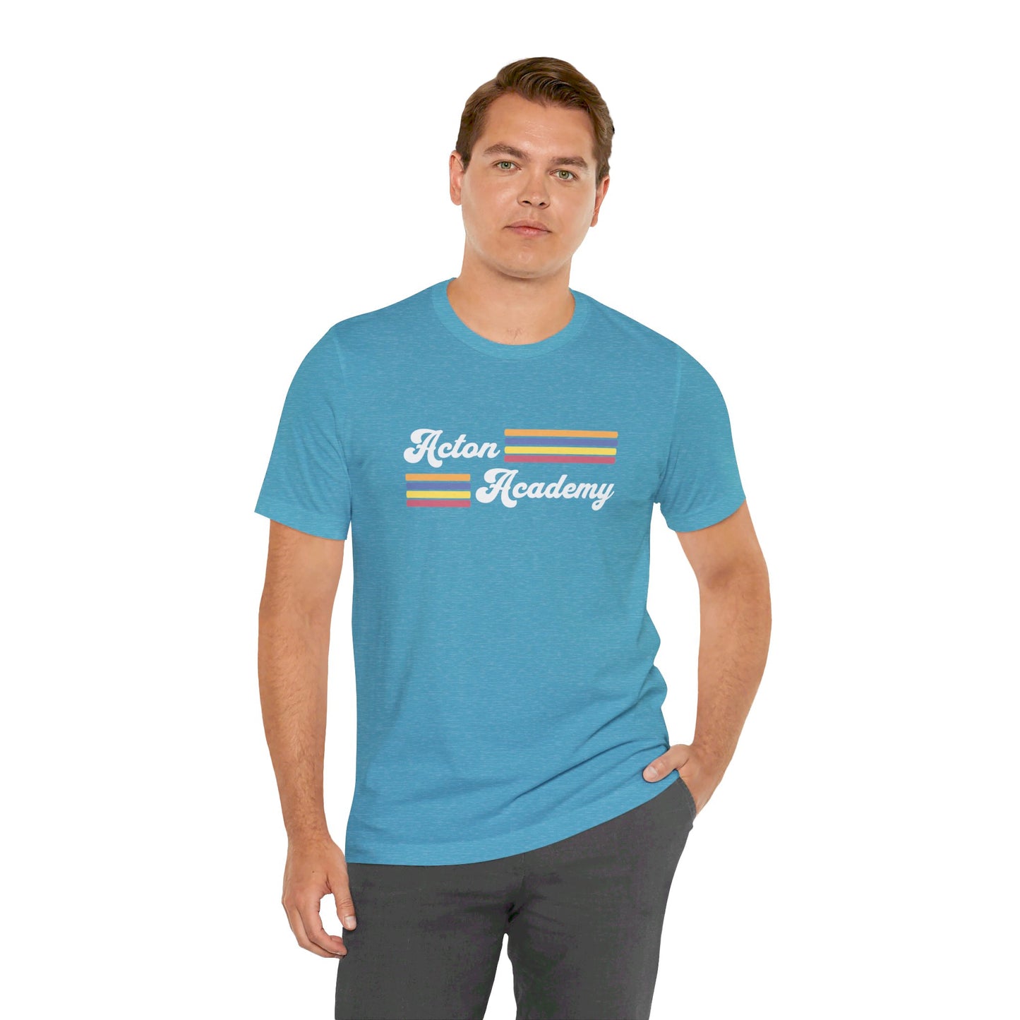 Acton Academy Orange Striped Unisex Jersey Short Sleeve Tee
