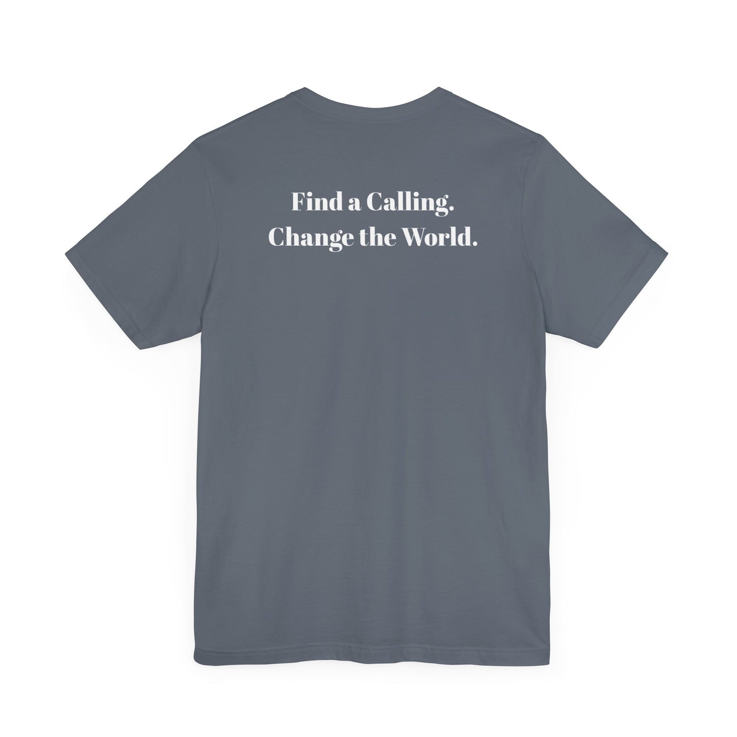 Be Curious box with Acton Academy Summerville on back Unisex Jersey Short Sleeve Tee