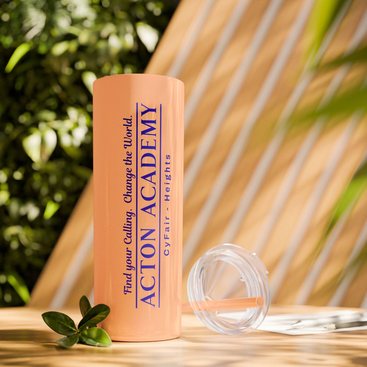 Acton CyFair-Heights Logo Skinny Tumbler with Straw, 20oz