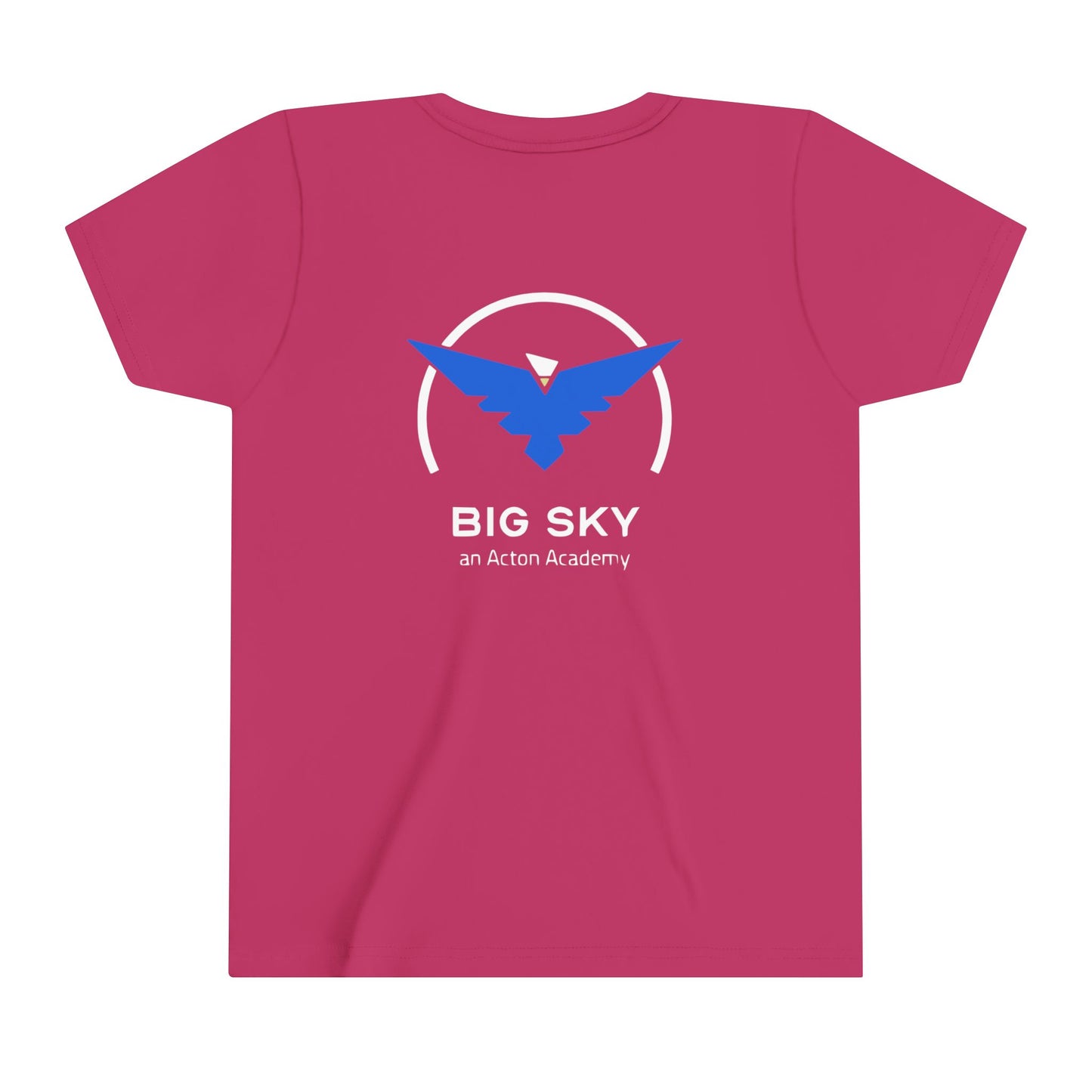 Be Curious with Big Sky on back Youth Short Sleeve Tee