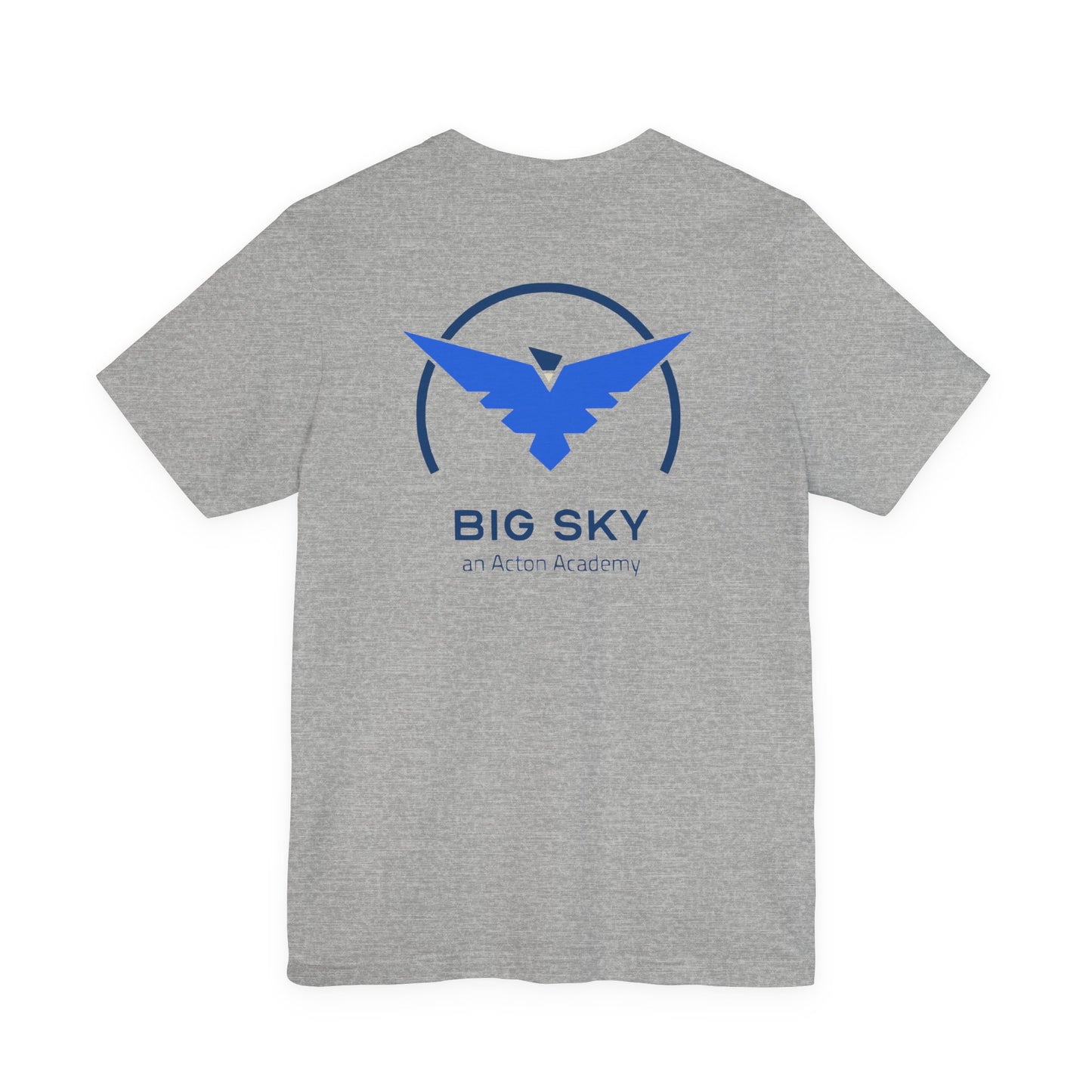 Hero's Journey Line Drawing with Big Sky on back Unisex Jersey Short Sleeve Tee
