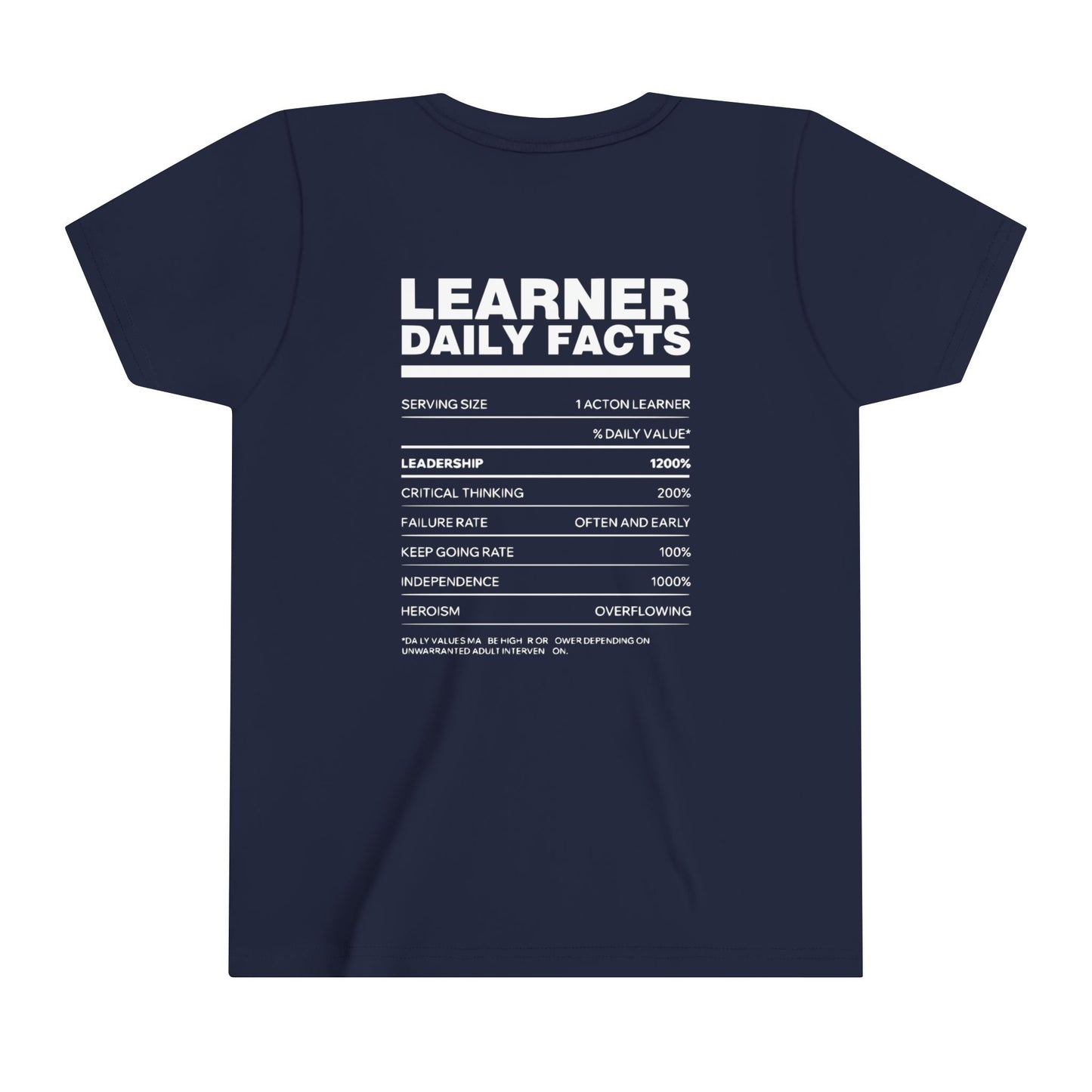 Acton NW Indy Learner Daily Facts Youth Short Sleeve Tee
