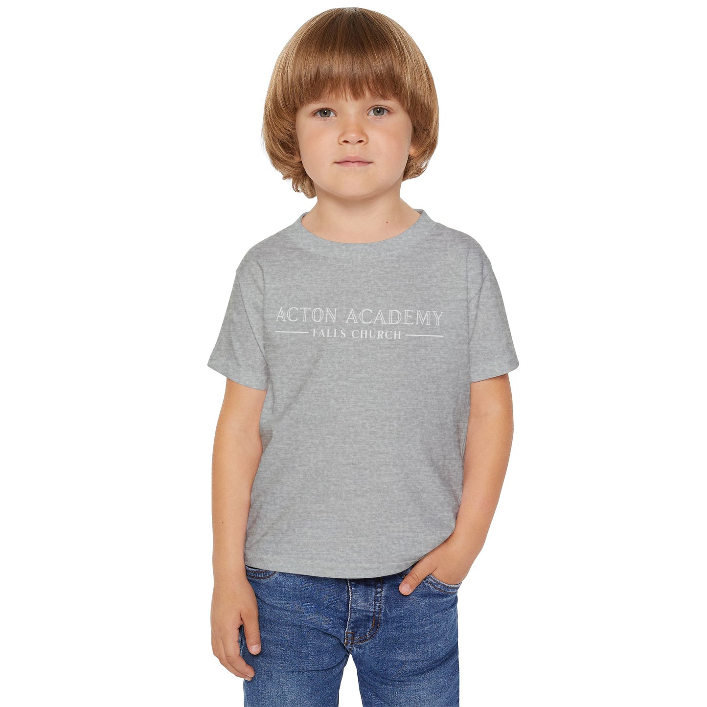 Acton Academy Falls Church White Logo Toddler T-Shirt for Little Learners