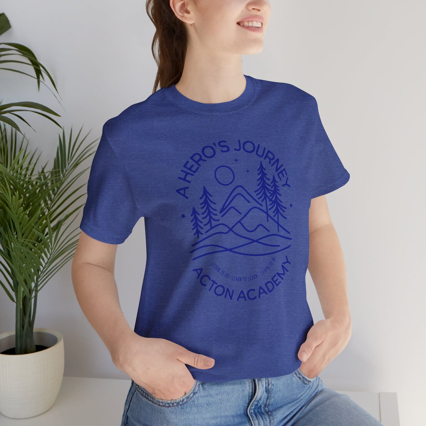 Hero's Journey Line Drawing with Acton CyFair Unisex Jersey Short Sleeve Tee