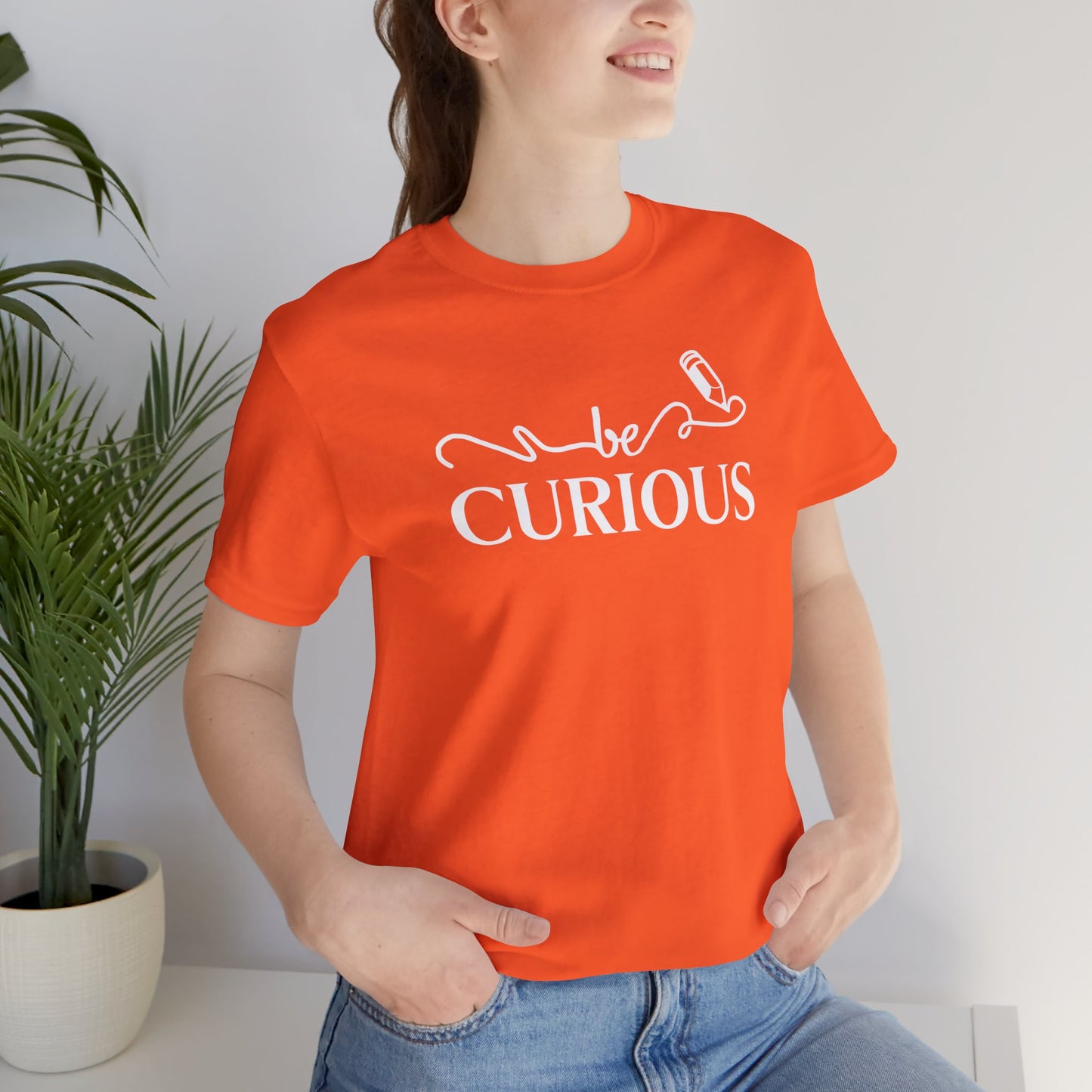 Be Curious with Big Sky on back Unisex Jersey Short Sleeve Tee