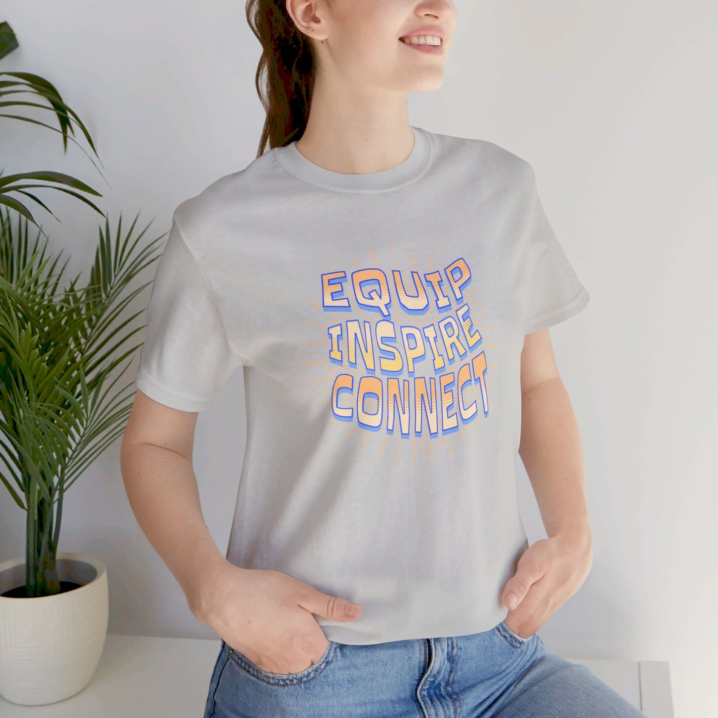Equip, Inspire, Connect, Yellow Unisex T-shirt