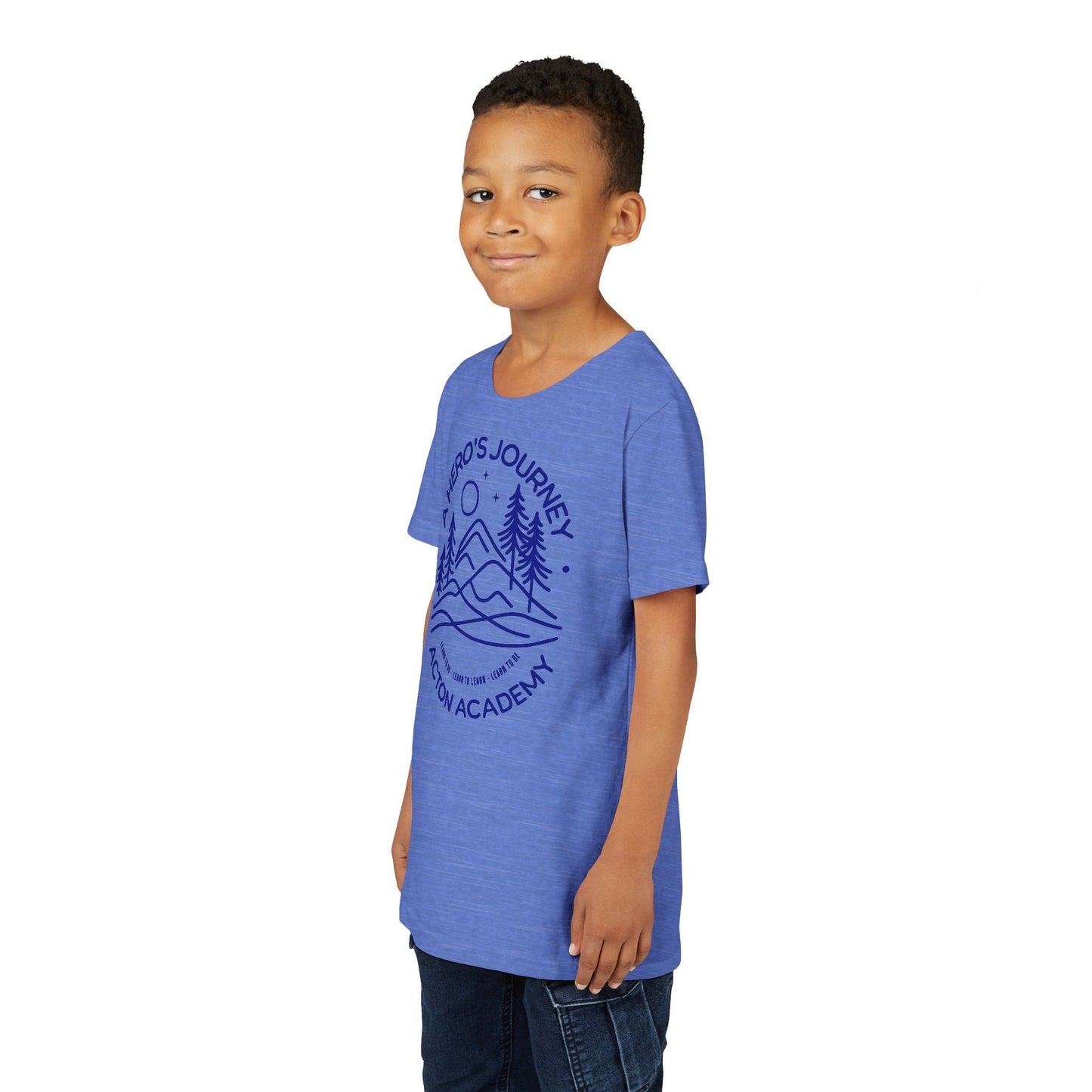 Hero's Journey Line Drawing with Acton CyFair Youth Short Sleeve Tee