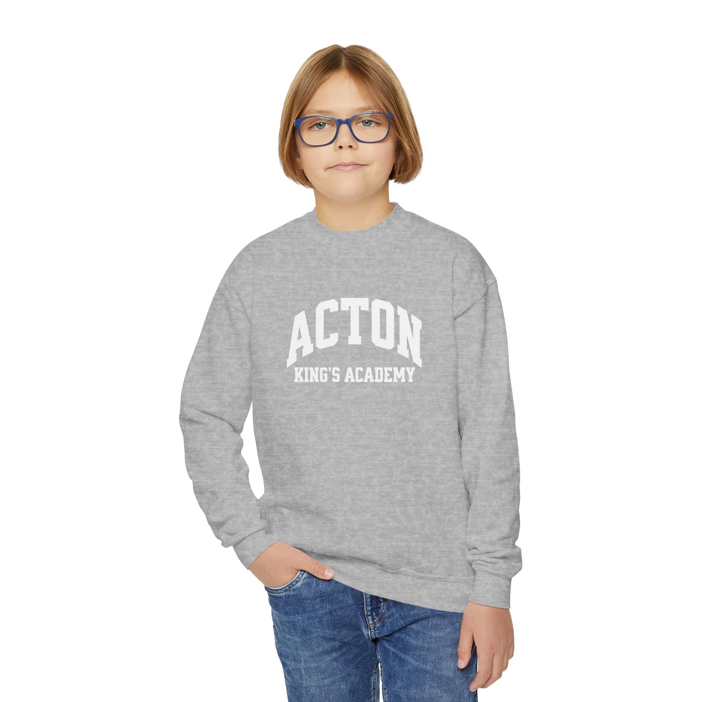 Simple Acton King's Academy Youth Crewneck Sweatshirt