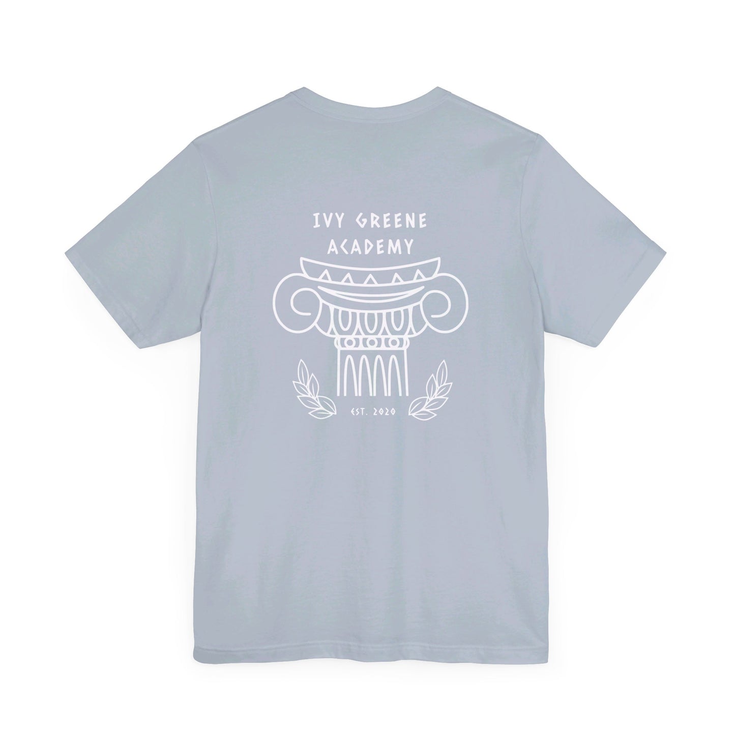 Acton Academy Aqua Striped with Ivy Greene on back Unisex Jersey Short Sleeve Tee
