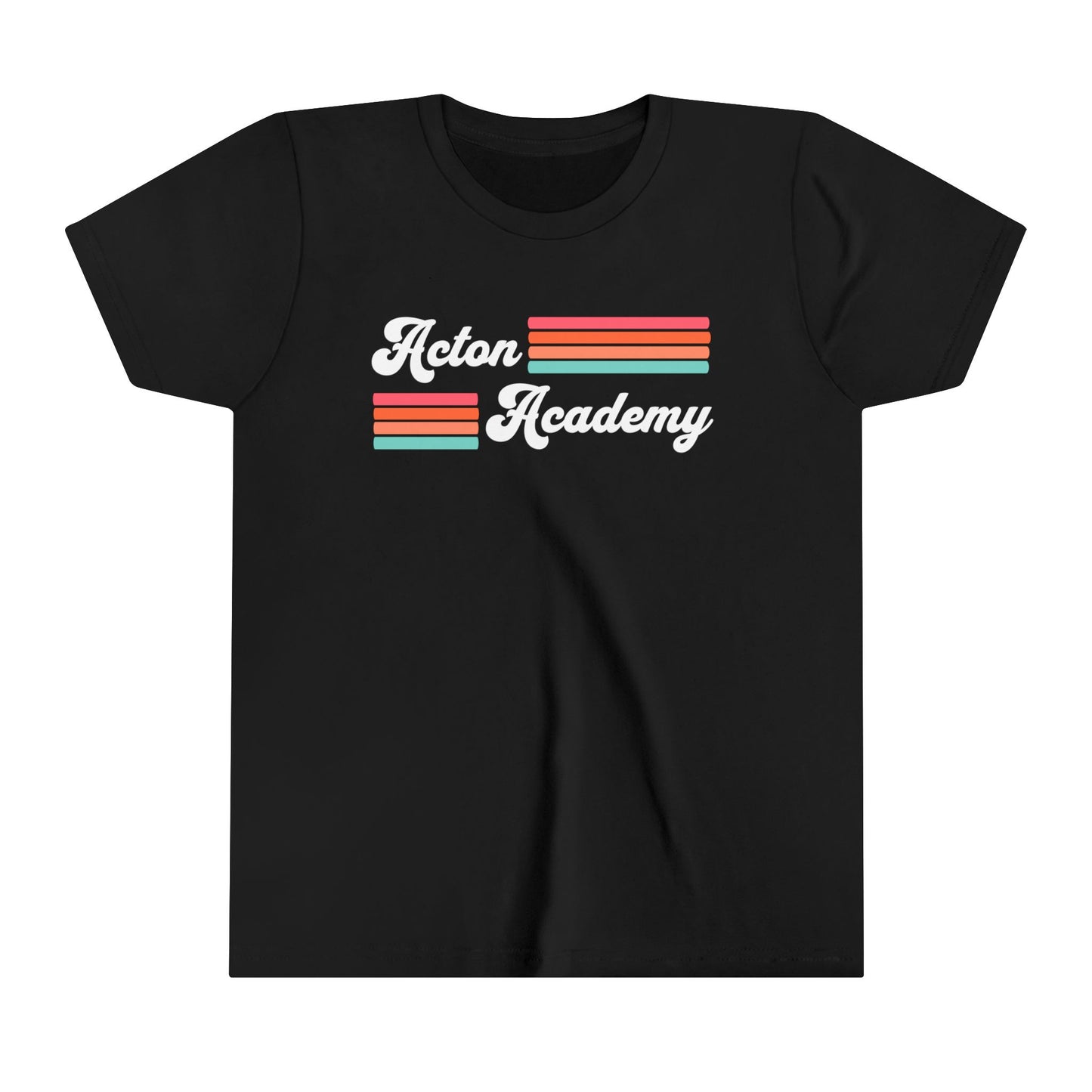 Acton Academy Pink Striped Youth Short Sleeve Tee