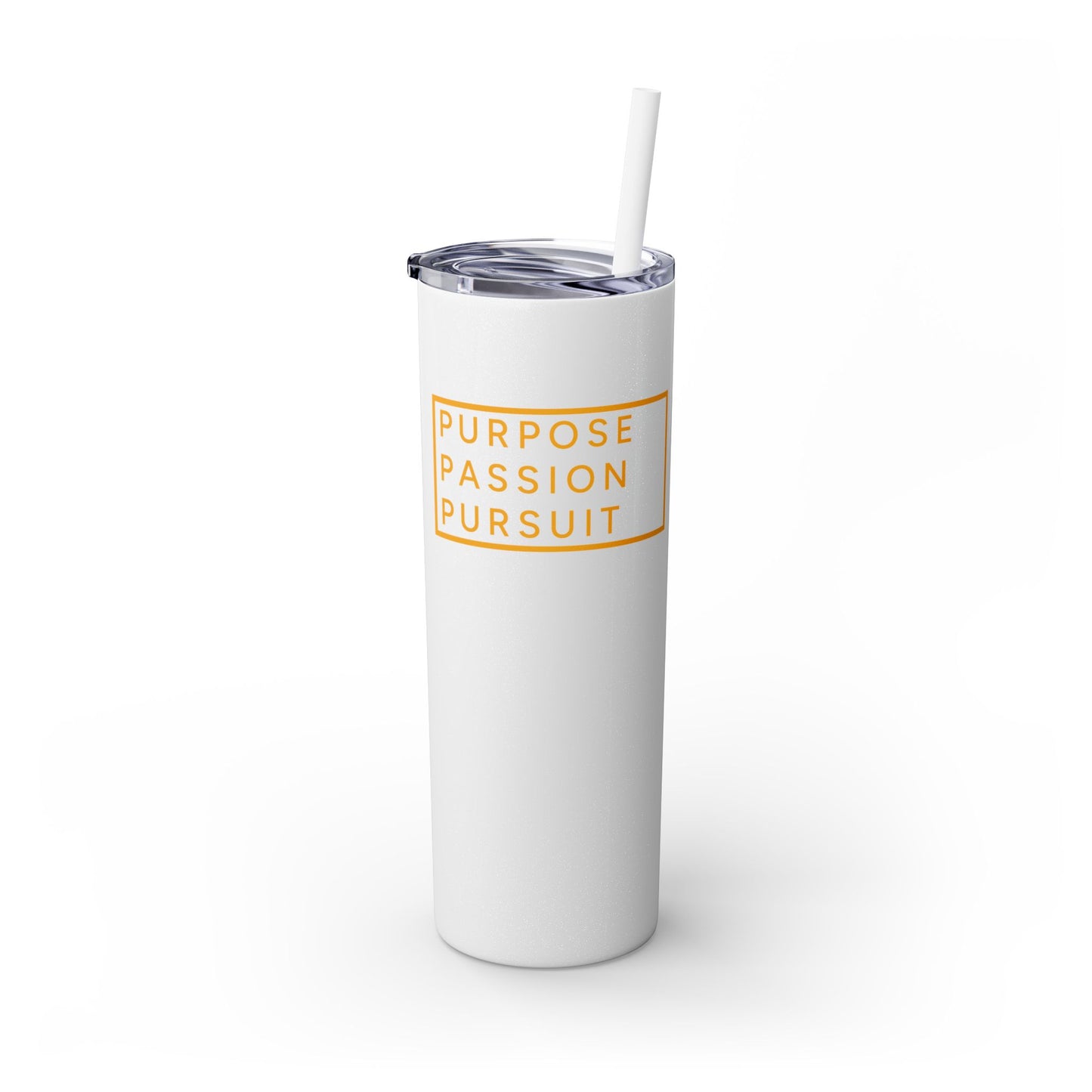 Purpose Passion Pursuit Skinny Tumbler with Straw, 20oz